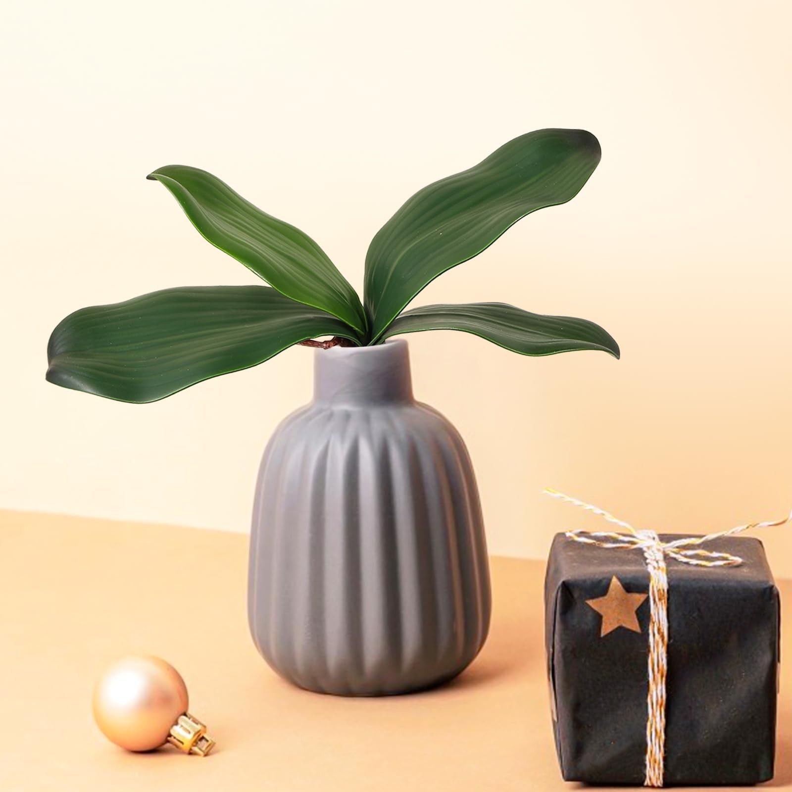 4 PCS Artificial Orchids Leaves, 8 Inch Faux Orchid Leaves Artificial Phalaen…
