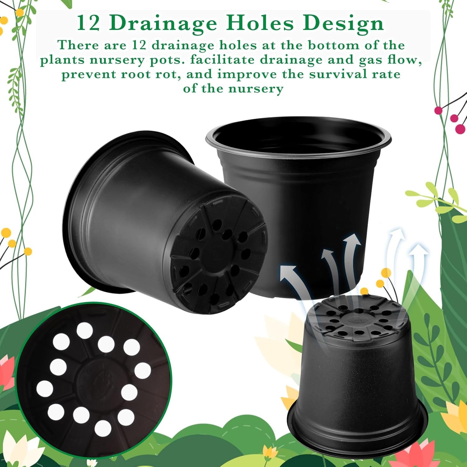 1500 Pcs Plastic Plants Nursery Pots – Seed Starting and Seedling Planters With