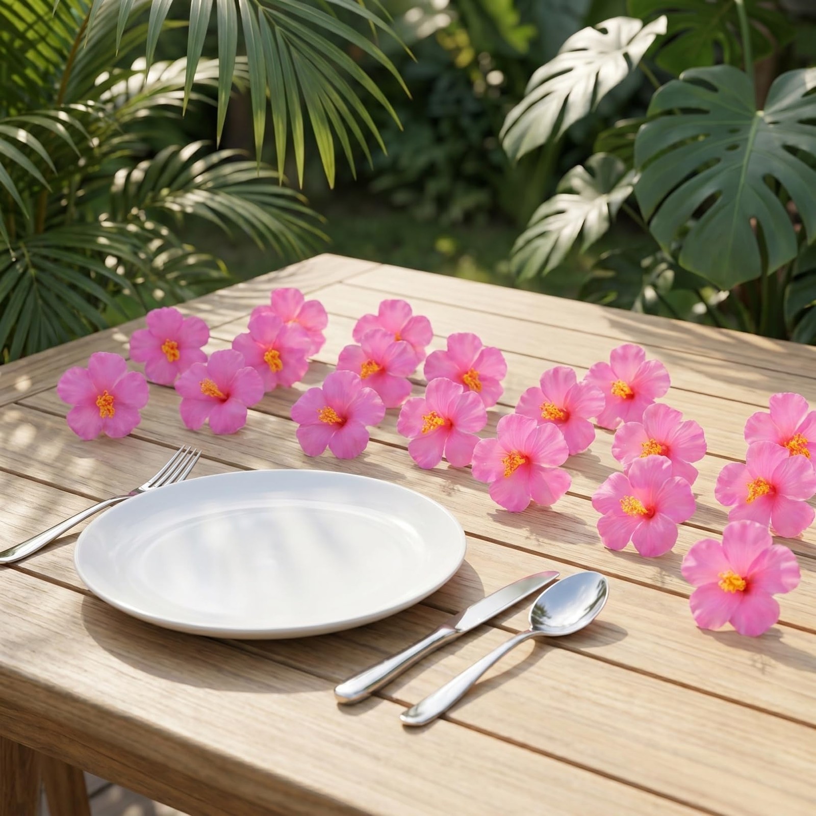 20 Pack Artificial Hibiscus Flowers Pink Hibiscus Flowers Artificial Fake Flo…