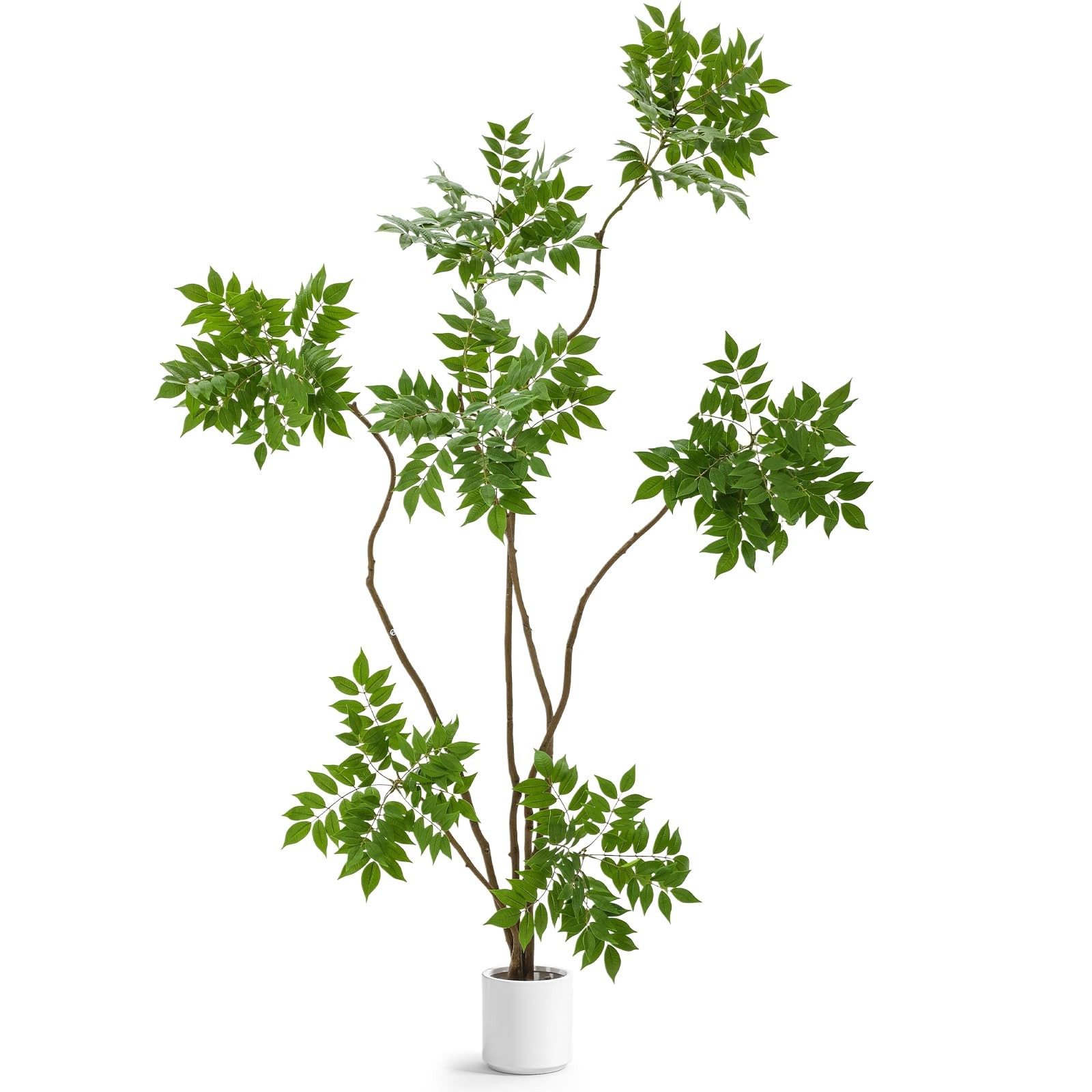 6ft Artificial Sumac Tree with Pot, Tall Faux Plants Indoor, Large Fake Tree …