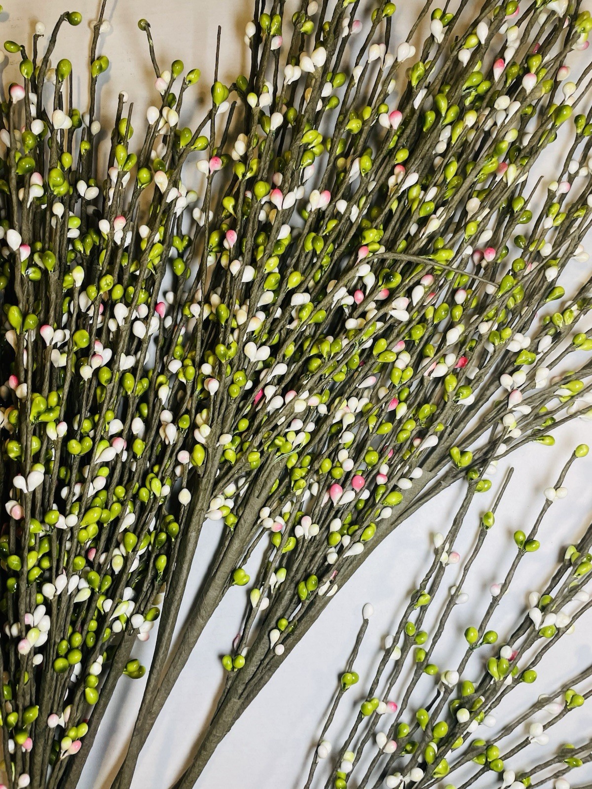 Pip Berry Spray For Floral Arrangements Green With White Pink 28” Stem Lot of 12