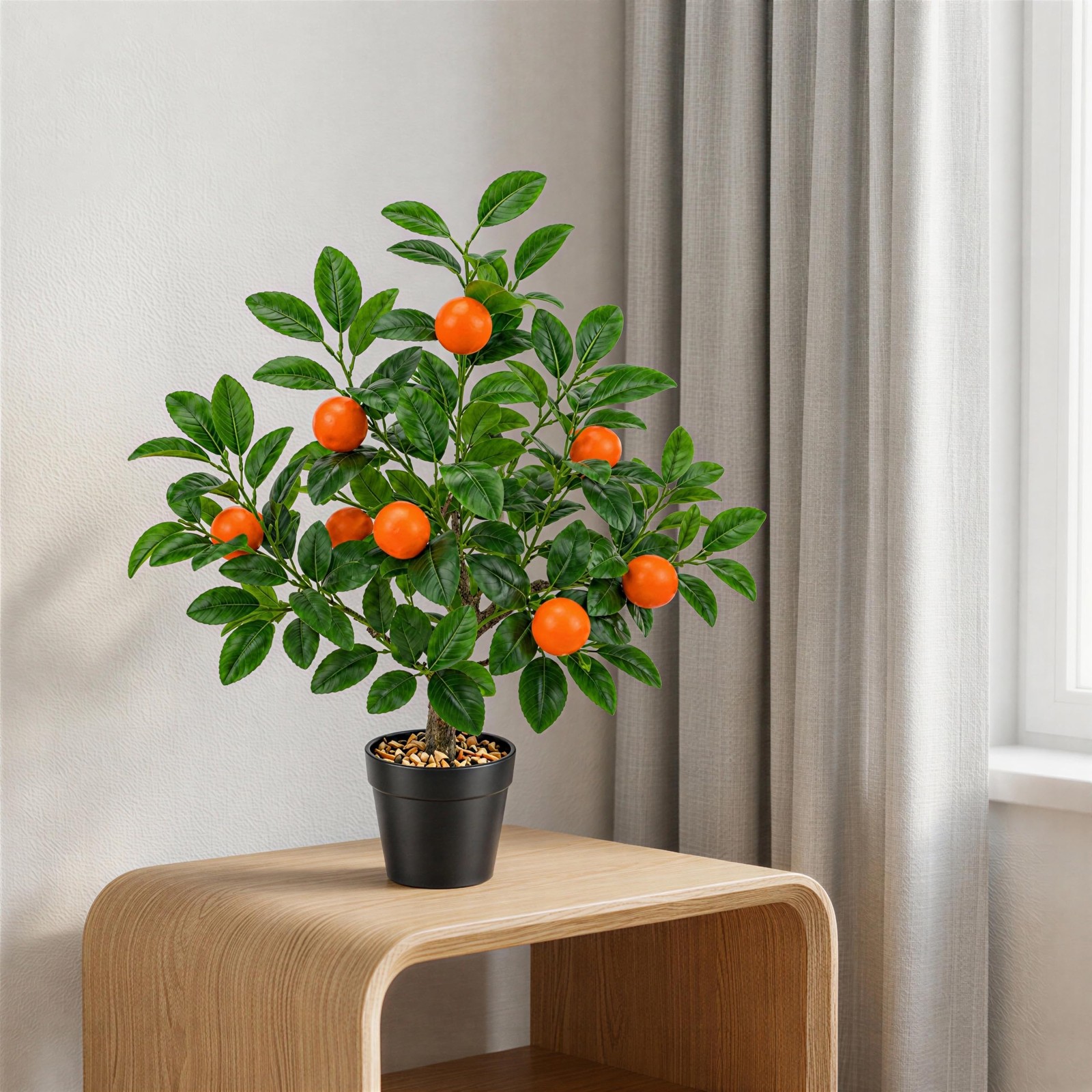 20″ Artificial Orange Tree Fake House Green Plant Fruits Decoration with Plas…