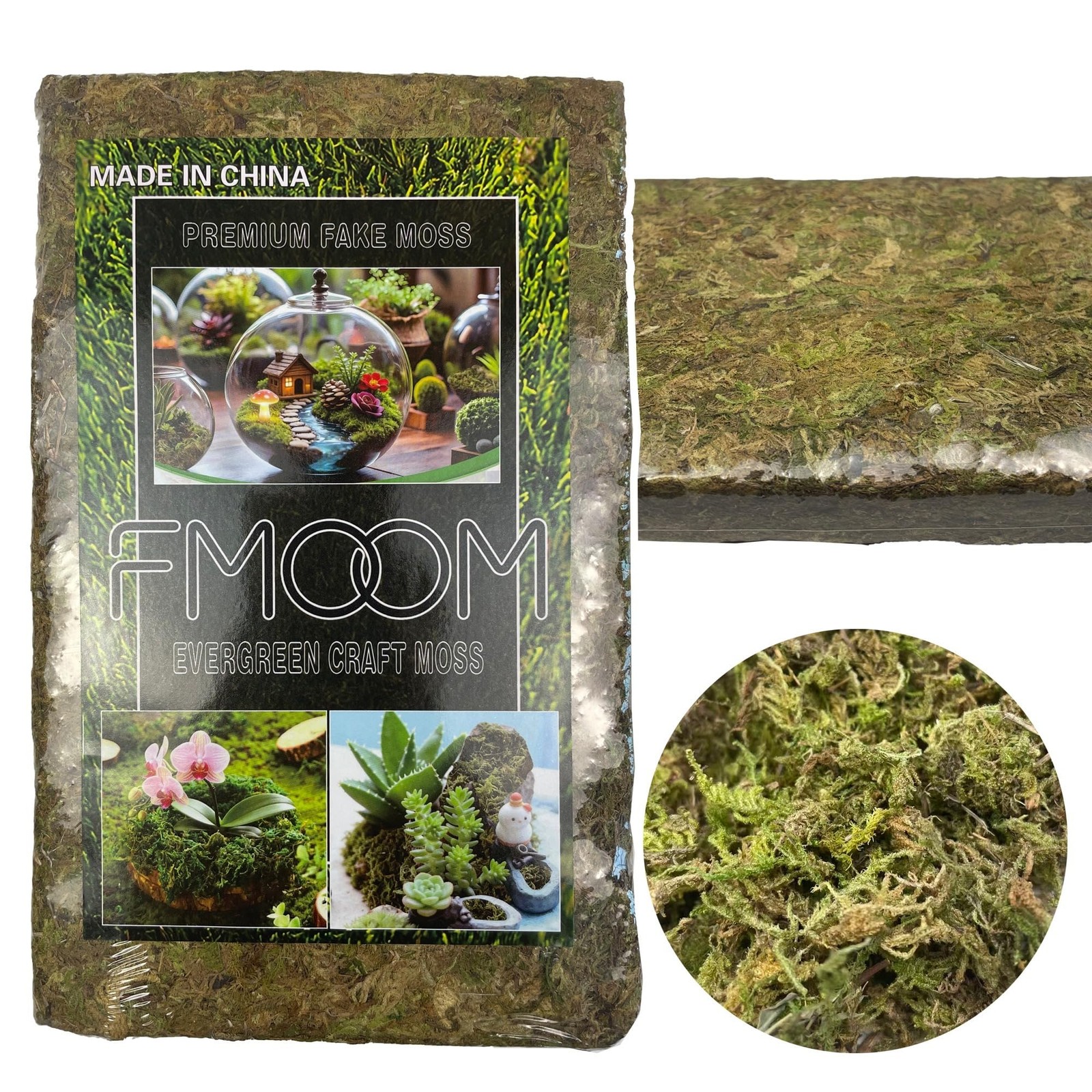 7oz/200g Artificial Moss for Indoor Plants, Faux Moss Decorative Greenery, Fa…