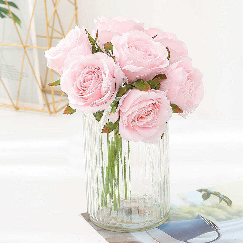 Silk Roses Bouquet – Lifelike Artificial Flowers for Home Decor