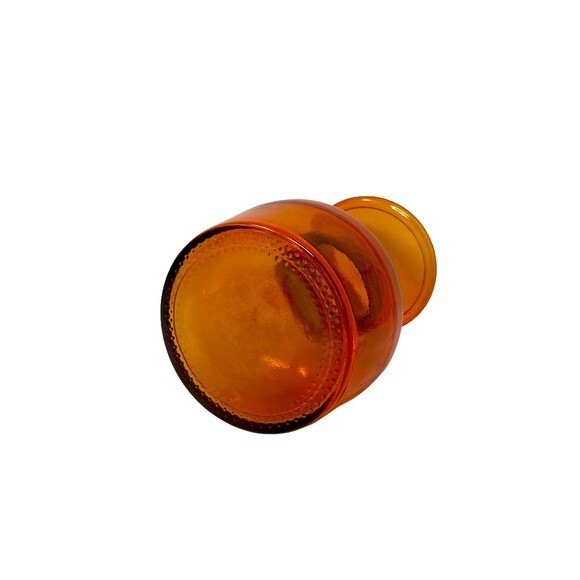 Orange Flower Glass Vase. With Natural Dried Pampas Grass Decor.