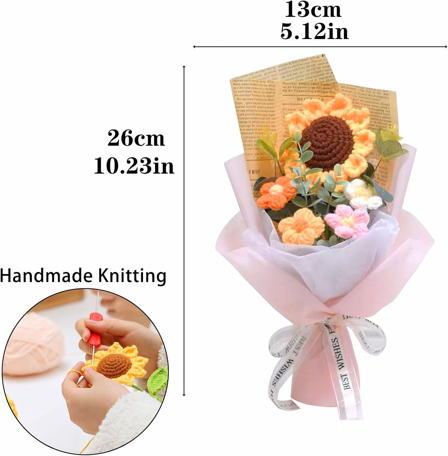 Crochet Flowers Bouquet, Handmade Knitted Bouquet, Crochet Bouquet Kit Knitte…