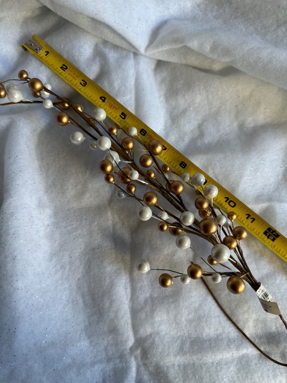 Berry Cluster Artifical Plant Spray Decorations Gold Beads White and Bronze