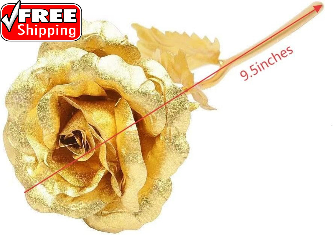 Gold Dipped Rose, Eternal Long Stem Golden Rose | Luxurious Romantic Gift for Wo