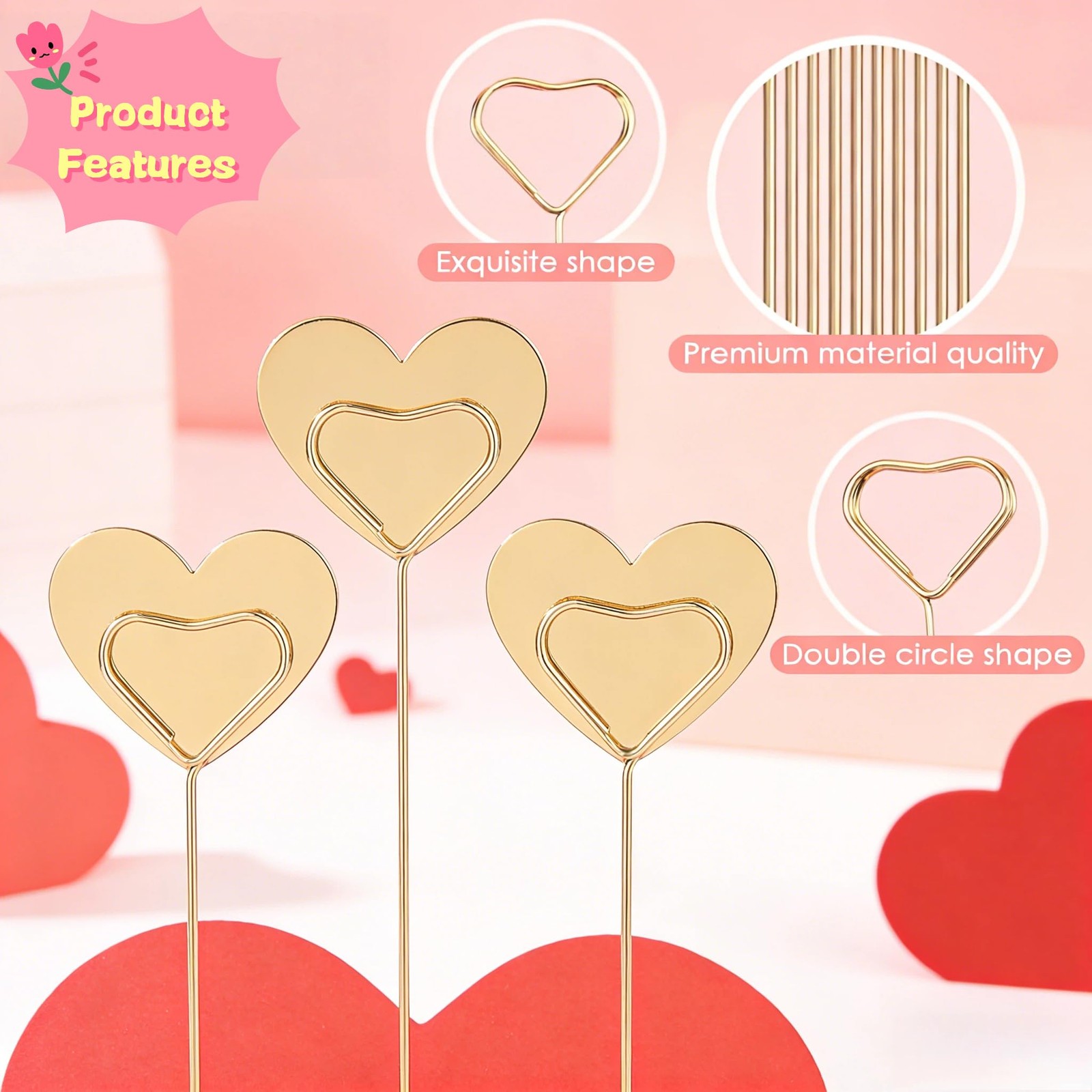 Metal Wire Floral Picks, 50 Pcs Thickened Picture Sticks for Centerpieces, Ph…