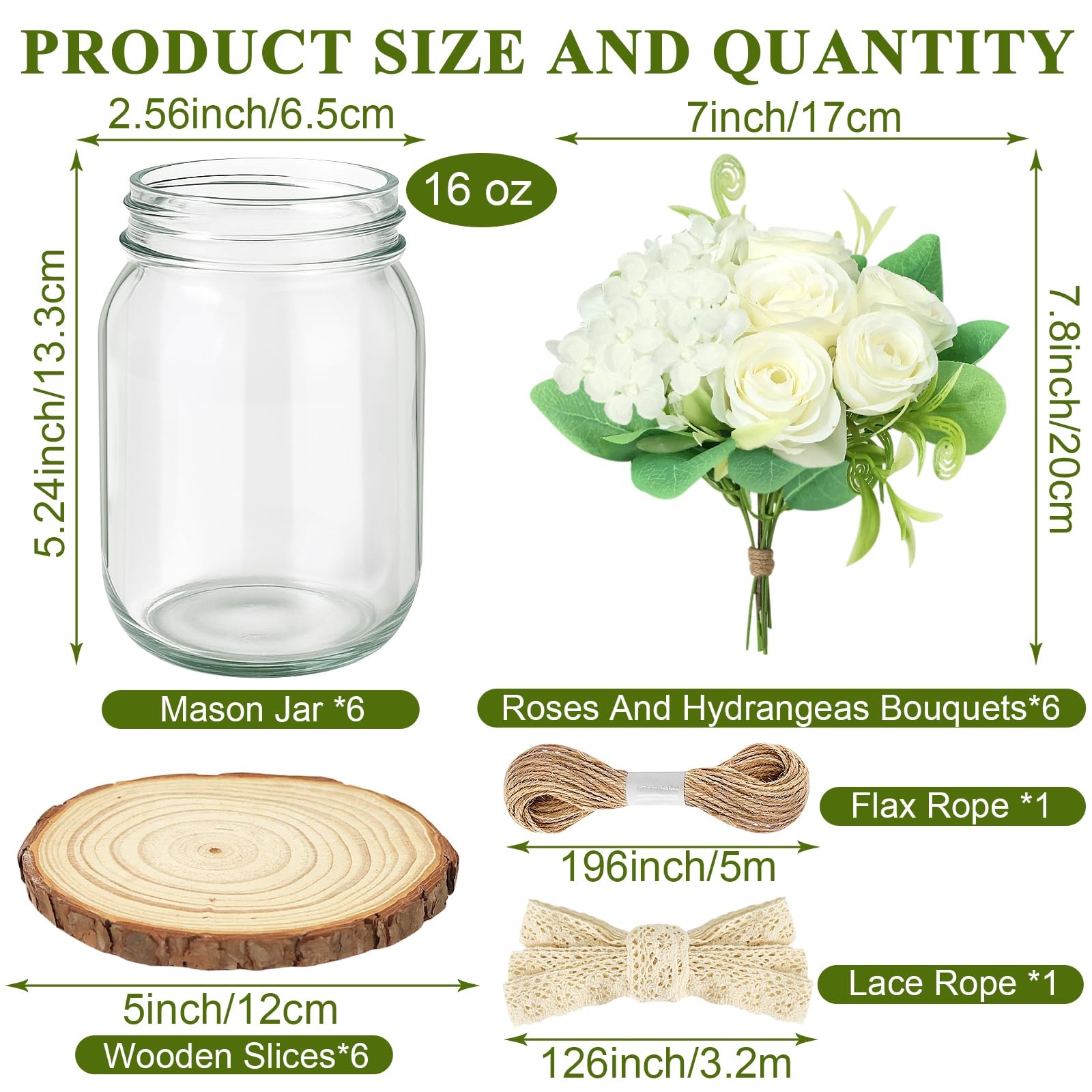 Set 10 Mason Jar Table Centerpiece – Wedding Centerpieces for Tables, Mason J…