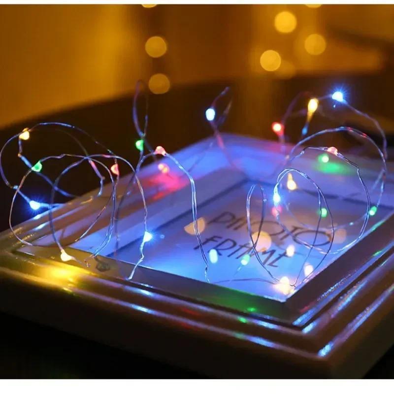USB LED String Lights Silver Wire Garland Light Waterproof Fairy Lights