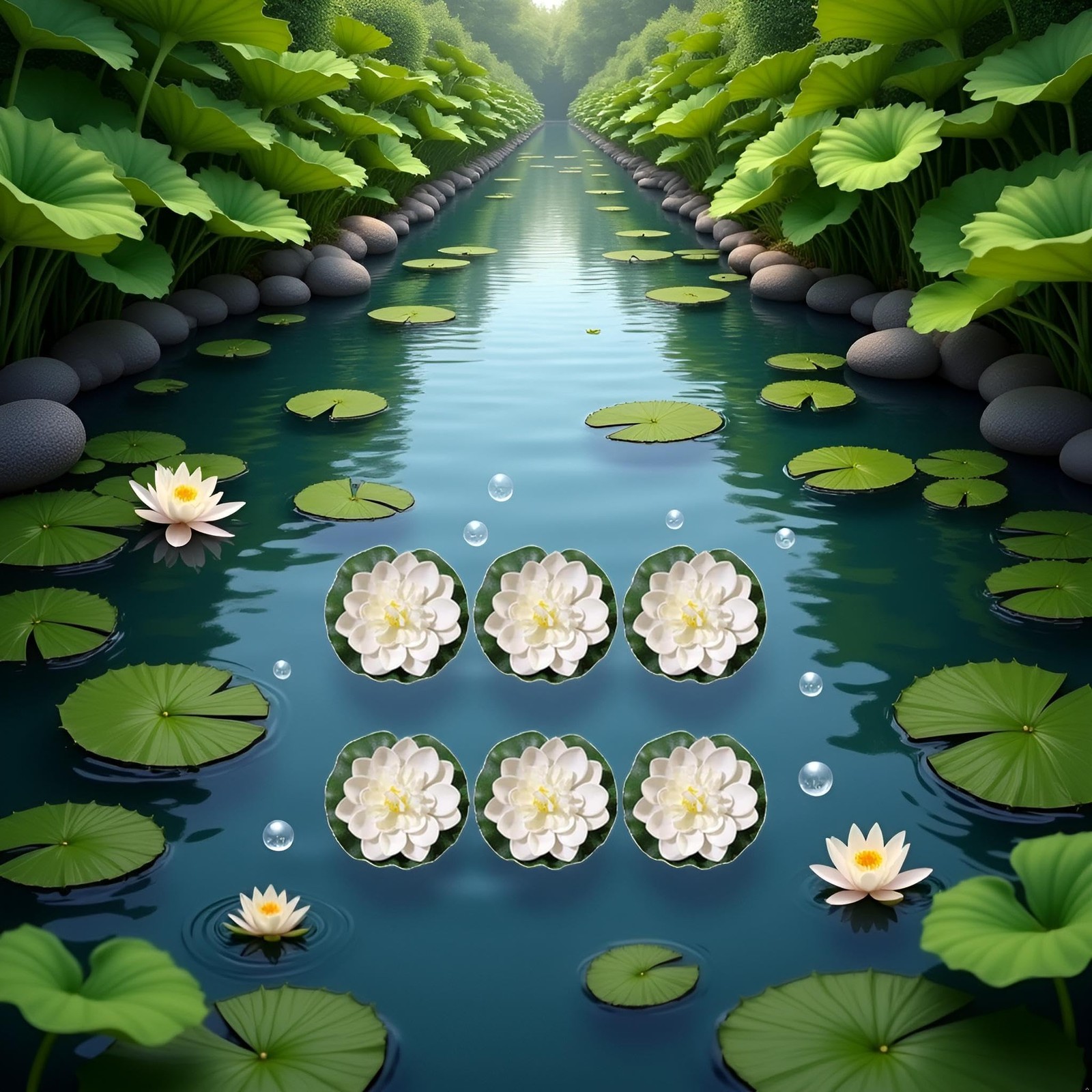 Lily Pad for Ponds, 6 Pcs White Artificial Lotus, Realistic Water Floating Fo…