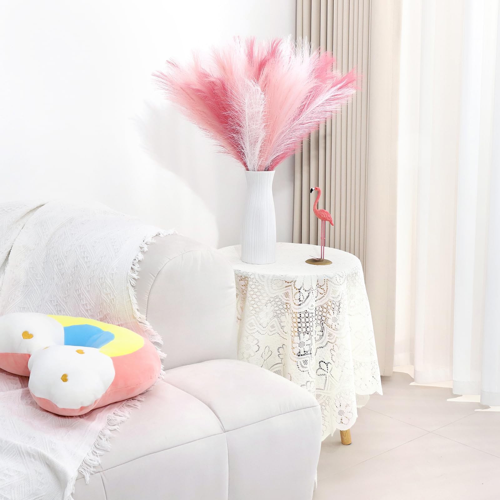 Pink Pampas Grass Decor Faux Pampas Grass Bulk Small Vase Filler Pompas 30PCS