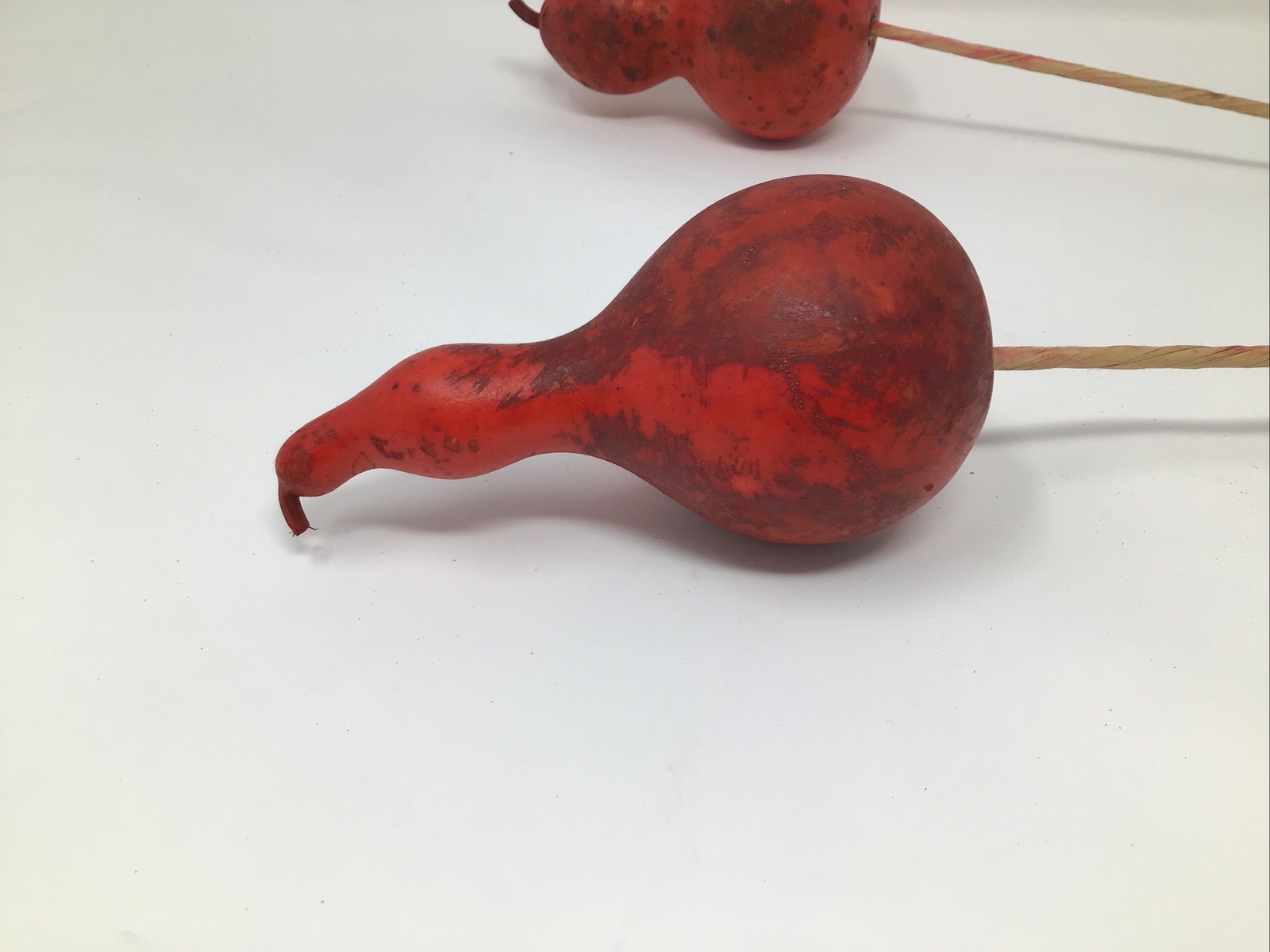 Artificial Gourd Floral Pick Red 3 Picks 20” Long Basket Vase Filler Vintage