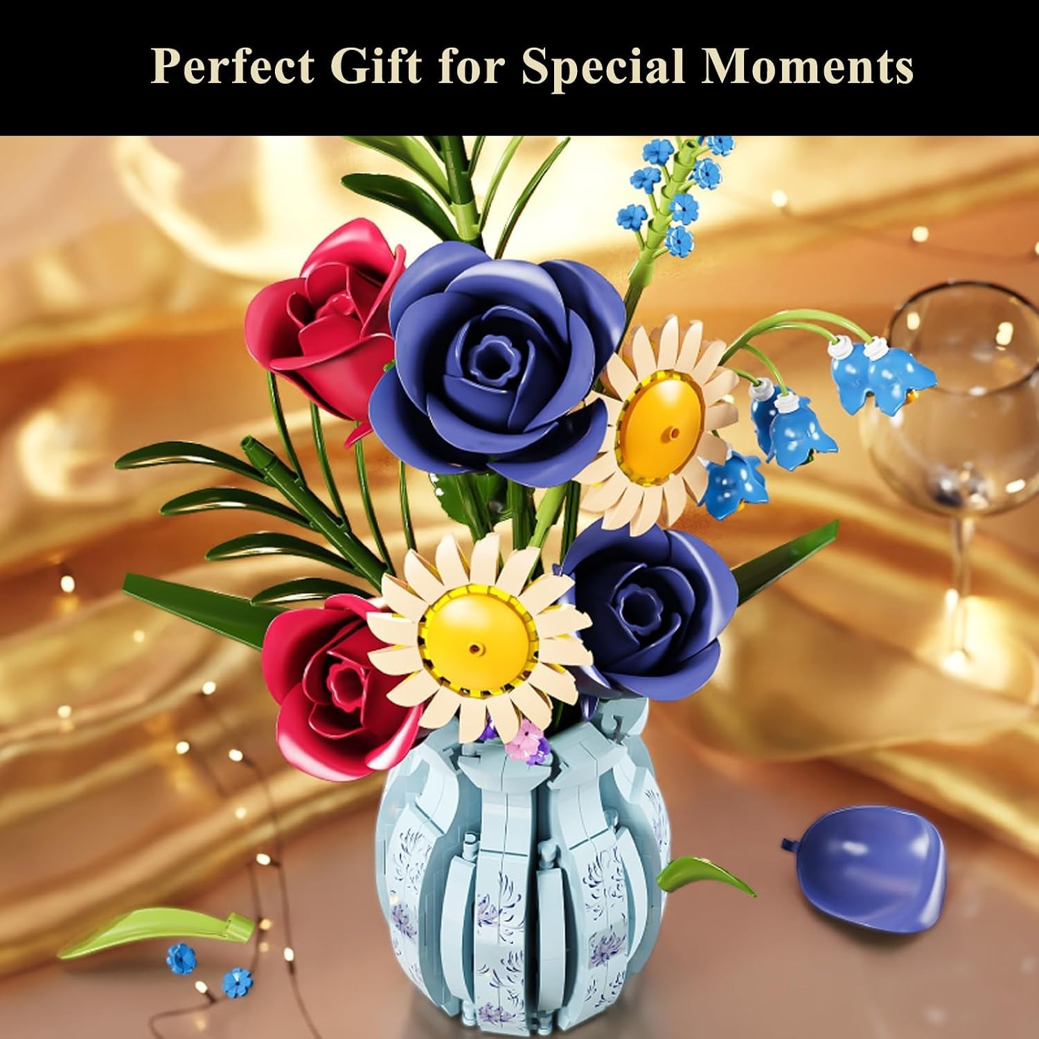 Elegant Roses Bouquet Building Set with 787 Pieces – Perfect for All Occasions