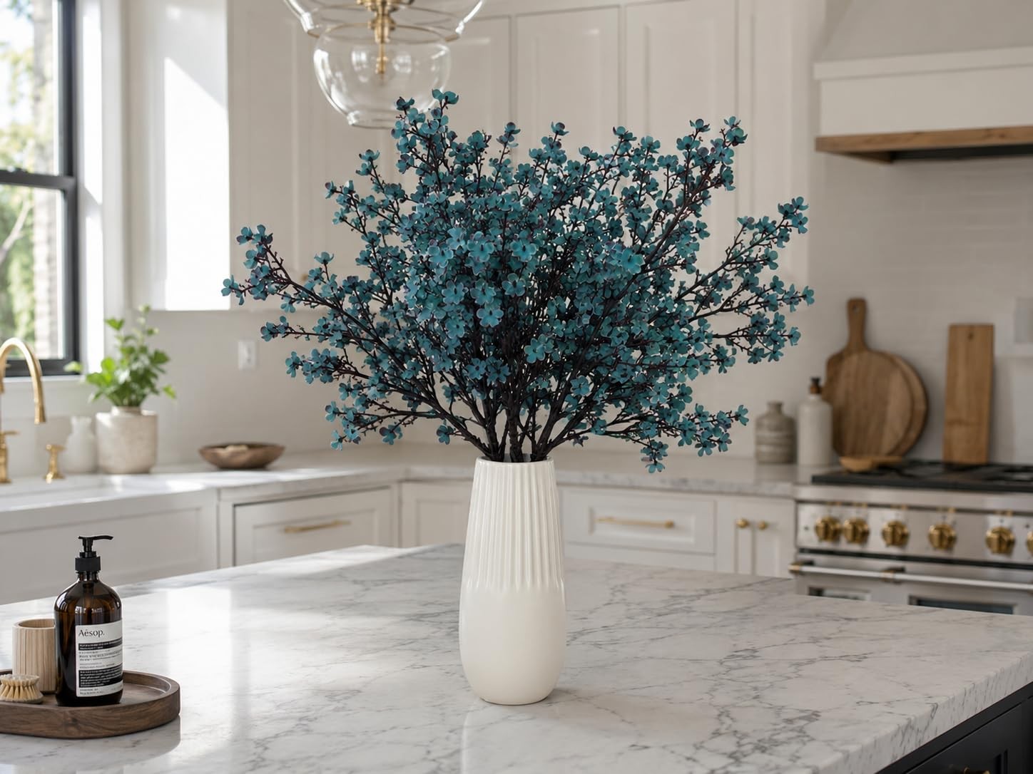 15 Bundle Teal Artificial Babys Breath Flower Silk Gypsophila 18.5 Inch