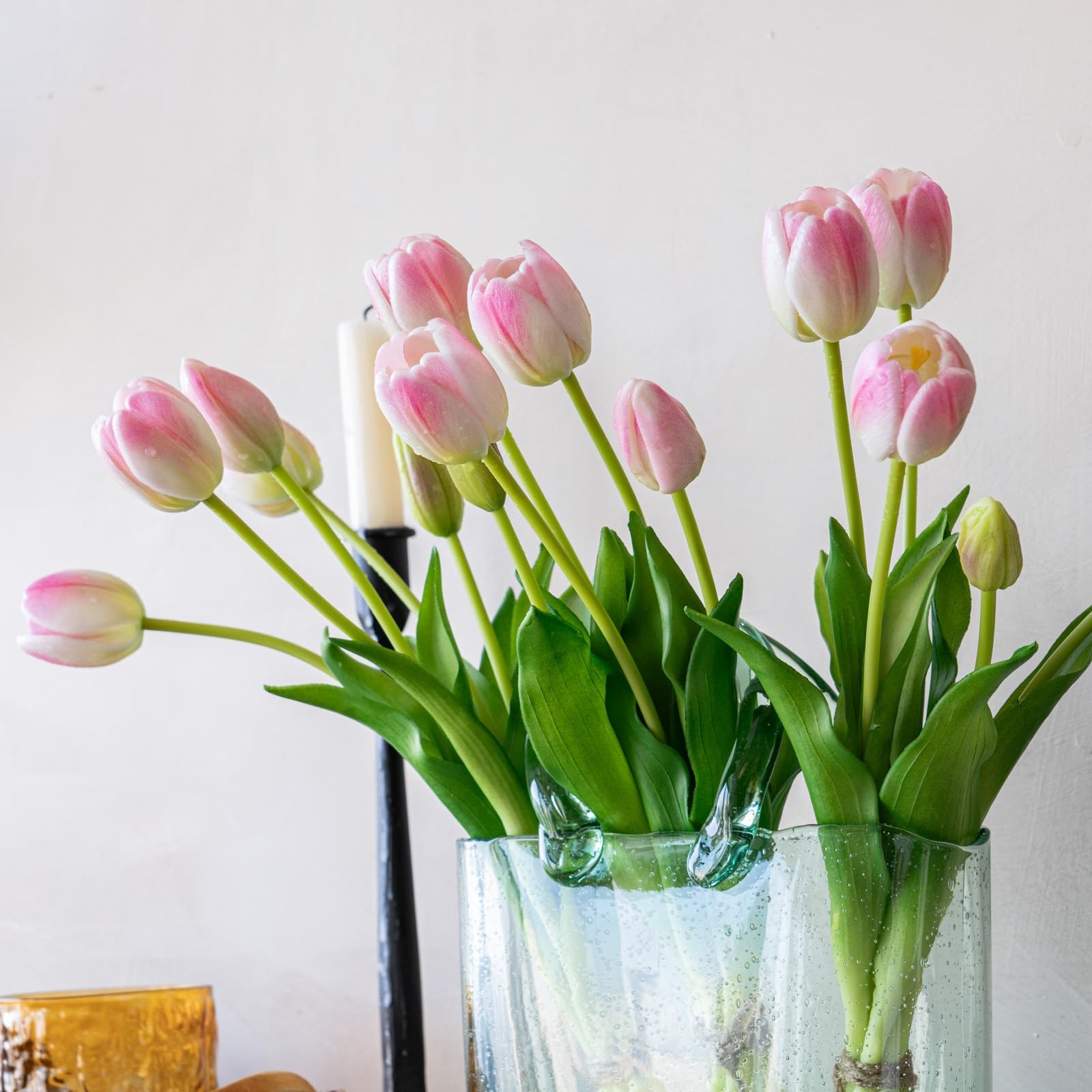 Artificial Tulips Flowers Soft Touch Latex Bouquet Fake Spring Wedding Decor