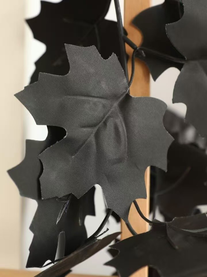 Halloween Artificial Maple Leaf Lifelike For Decorating Home/wall Black