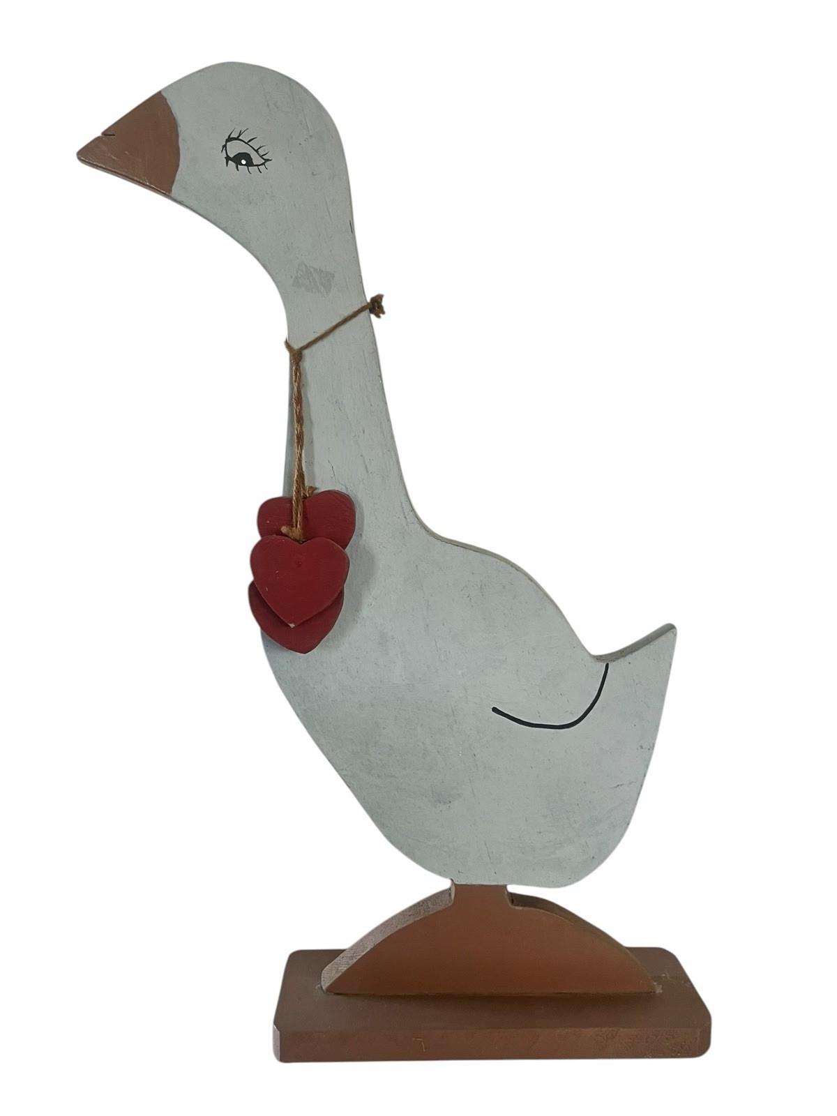 VTG Cottagecore Primitive Goose LARGE WOOD FIGURE Hand Painted Statue 20”