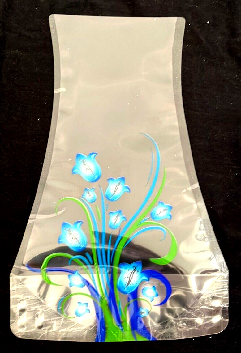 NEW 60 LARGE FOLDING PLASTIC VASES WHOLESALE TRANSPARENT ASSORTED/PATTERNS CLEAR