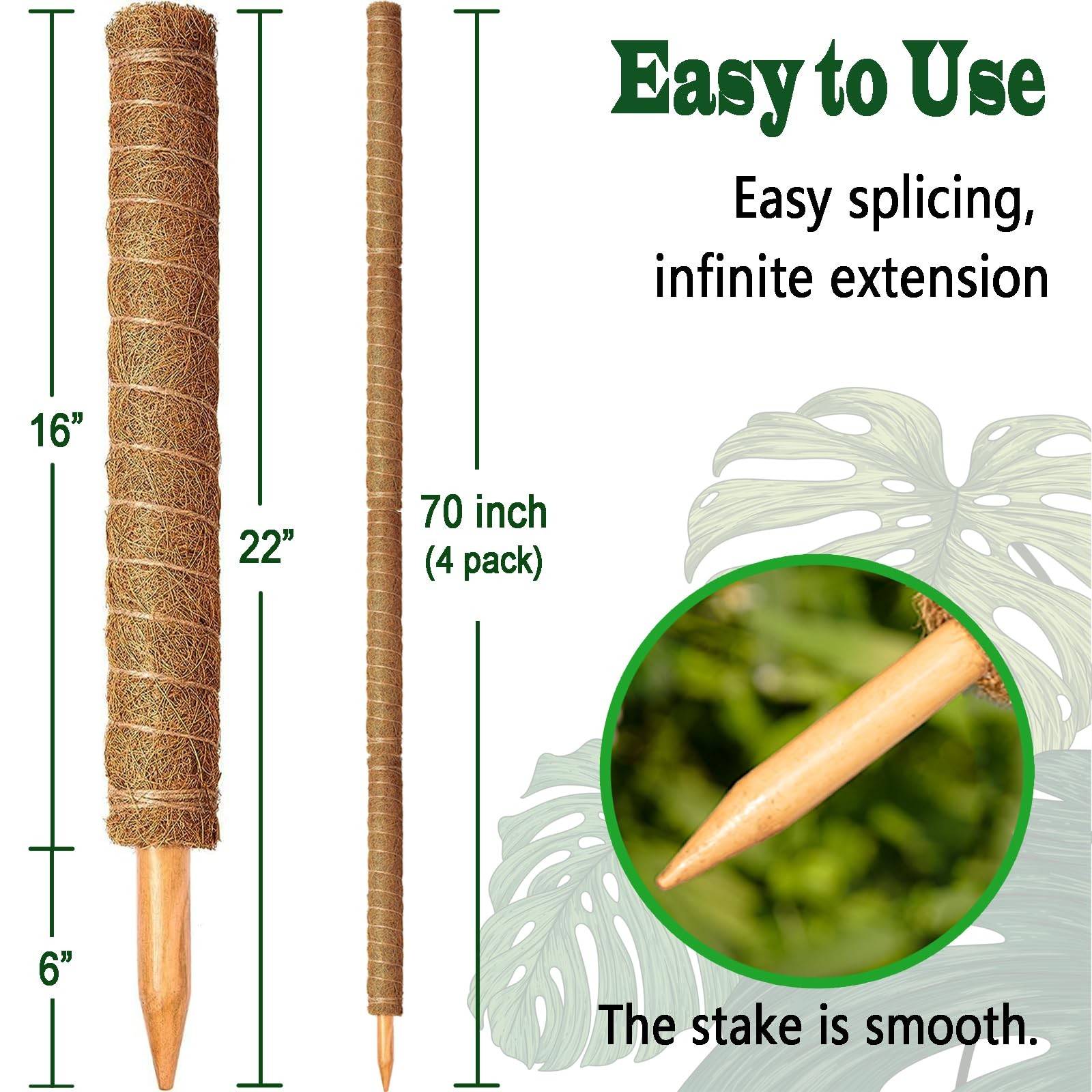CHIAFFI Moss Poles 4 Pack 22in