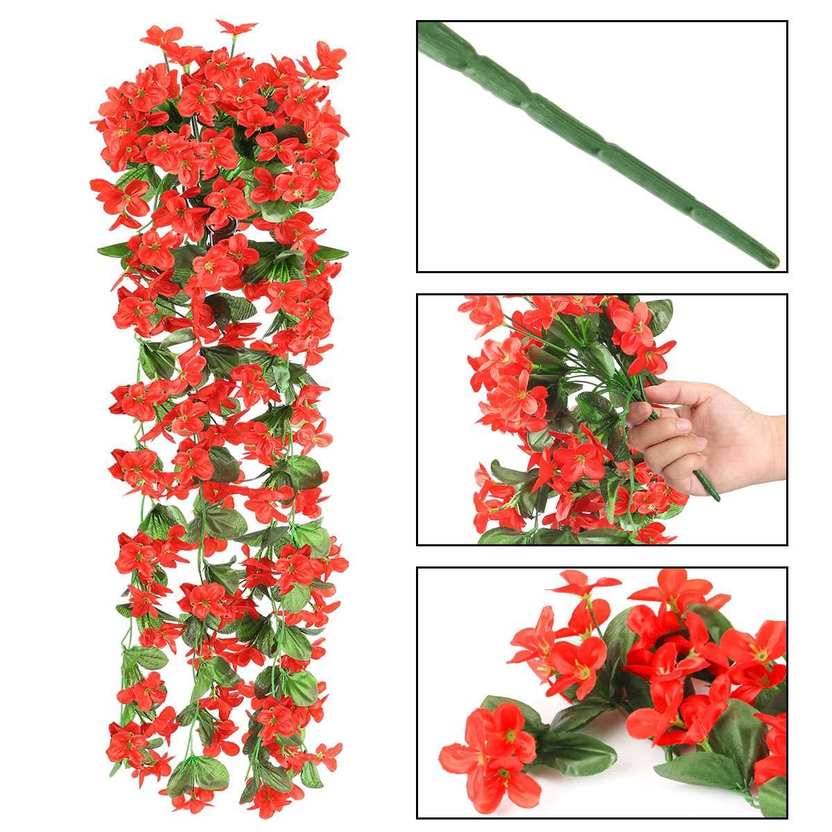 Artificial Violet Garland Fake Flower Garden Wedding Ratta Hanging Decor Outdoor