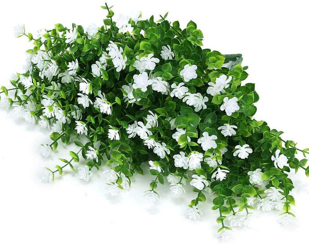 4 Pack Artificial Flowers Fake Outdoor UV Resistant Boxwood Plants Shrubs Decor