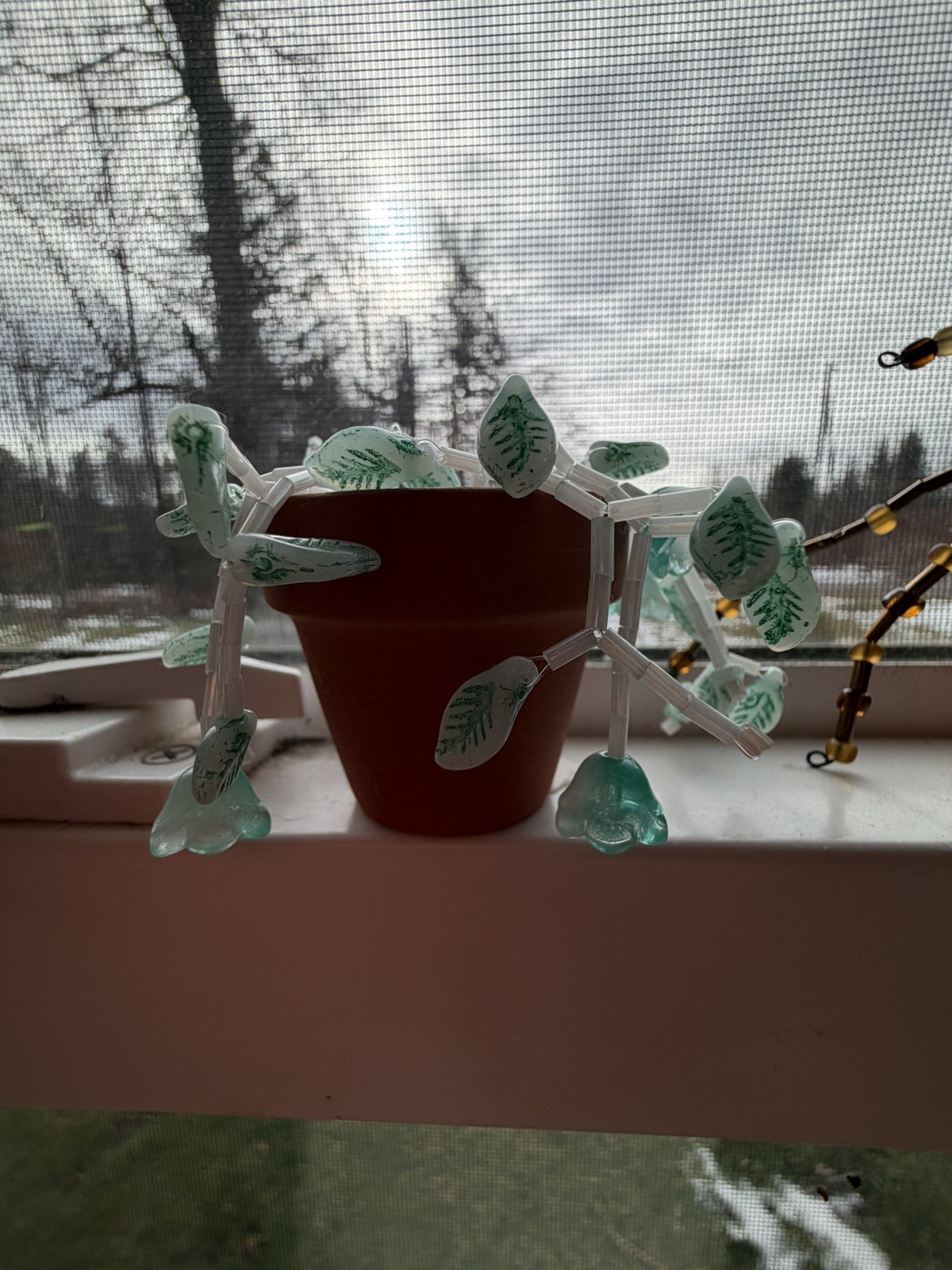 Forever Beaded Plant Shelf Sitter Magnet Handmade