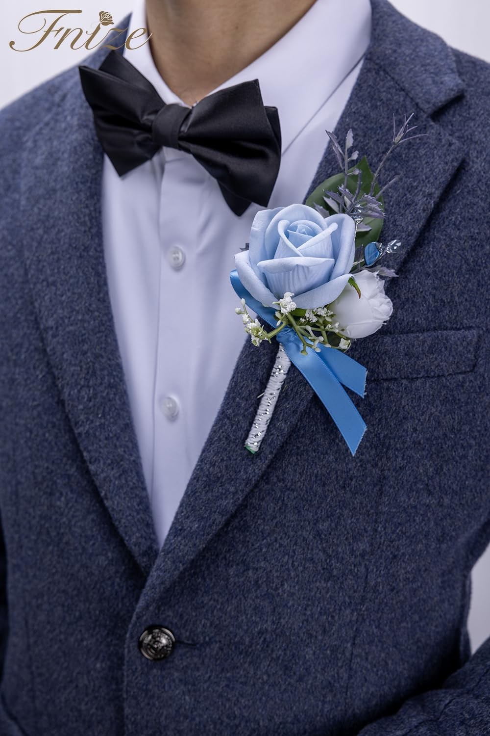 Blue Corsage And Boutonniere Set Wedding Homecoming Prom Artificial Flowers
