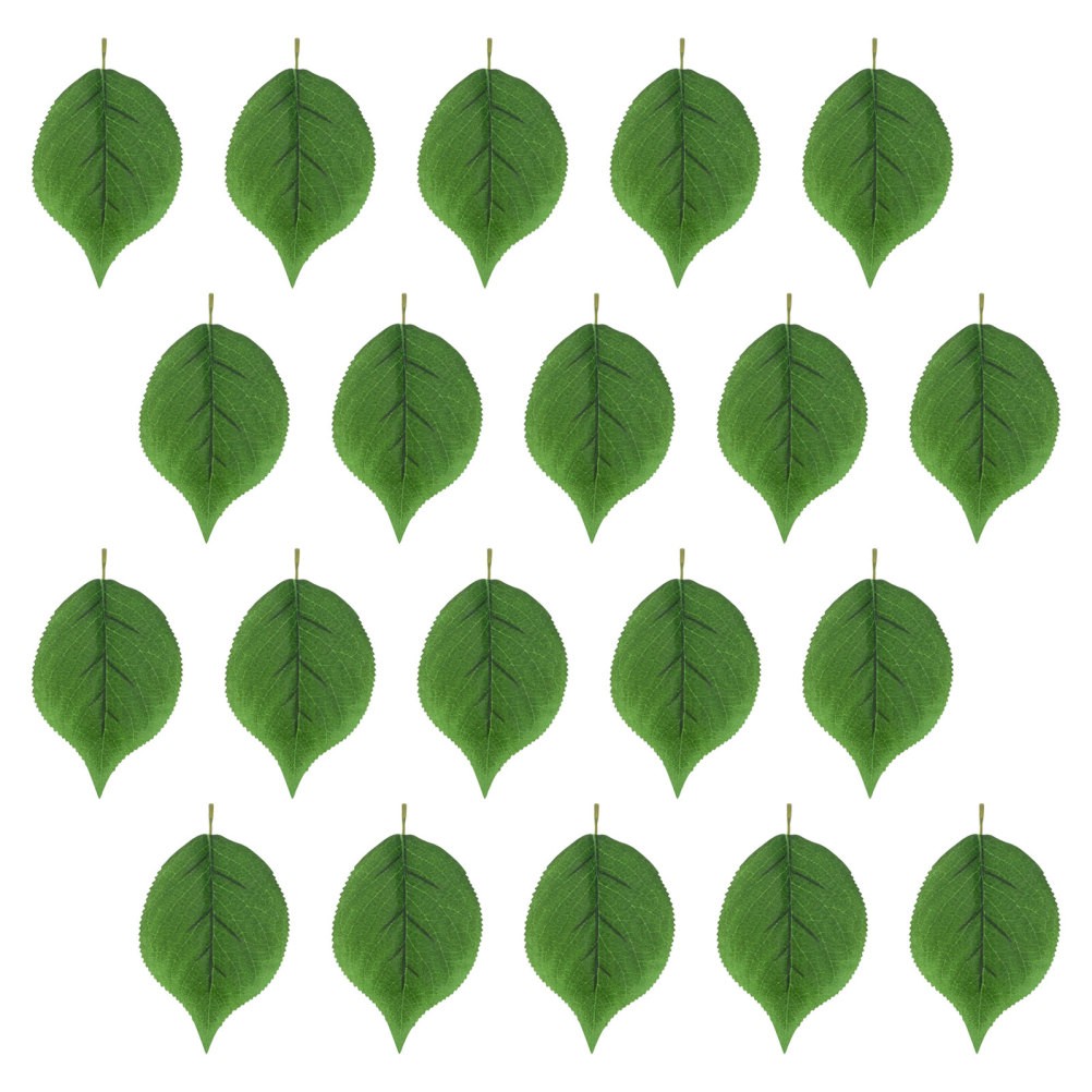 30Pcs Flexible Green Faux Leaves for Crafting Wedding Bouquets and DIY Decor