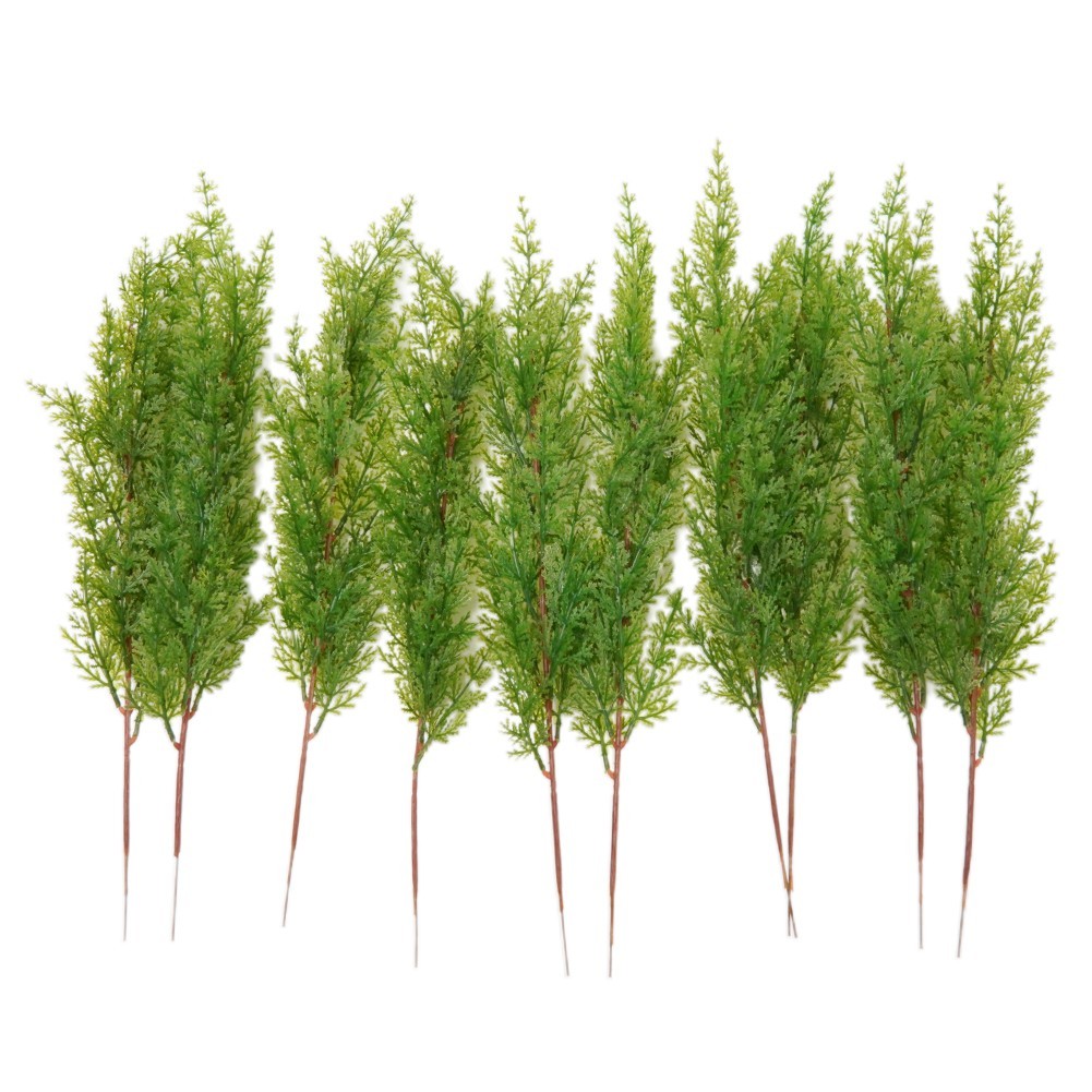 Artificial Pine Cypress Leaves Branch Simulation Green Plant Home Office Decor