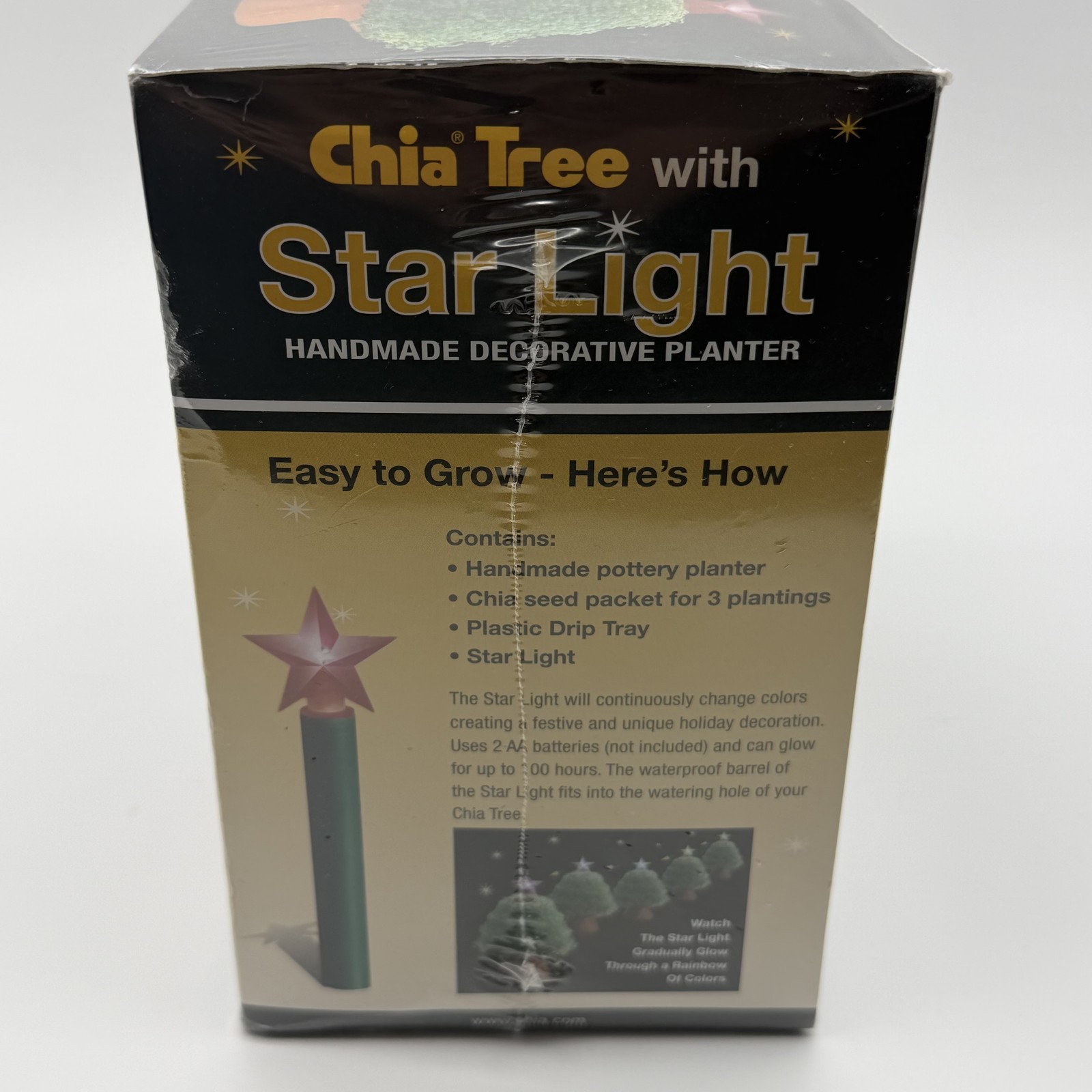 Chia Tree with Star Light Handmade Decorative Planter New Sealed Growing Kit