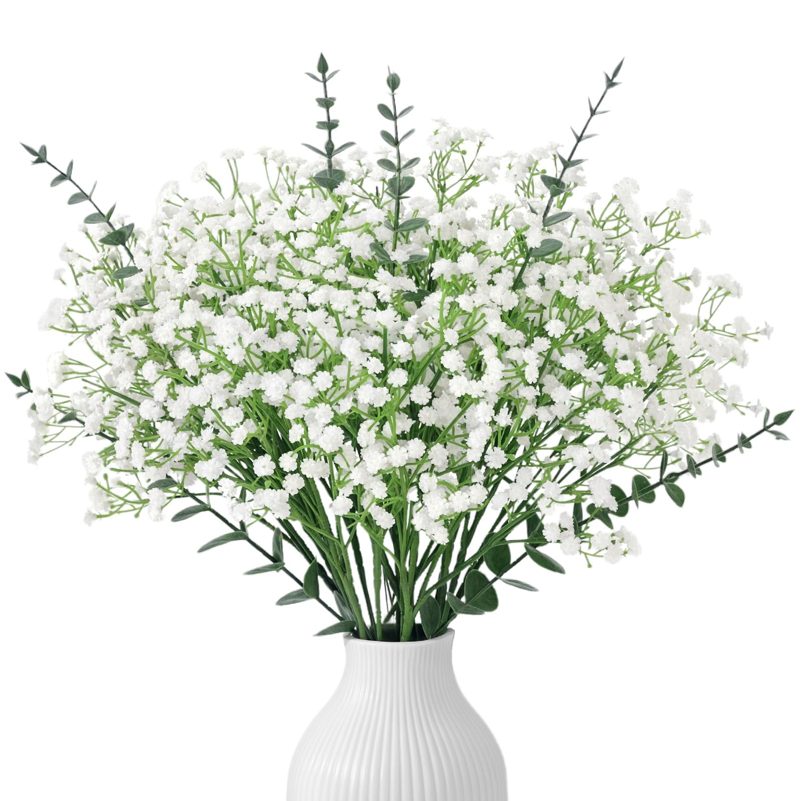 20PCS Mixed Babys Breath and Eucalyptus Stems, Artificail Flower Bouquet Flor…