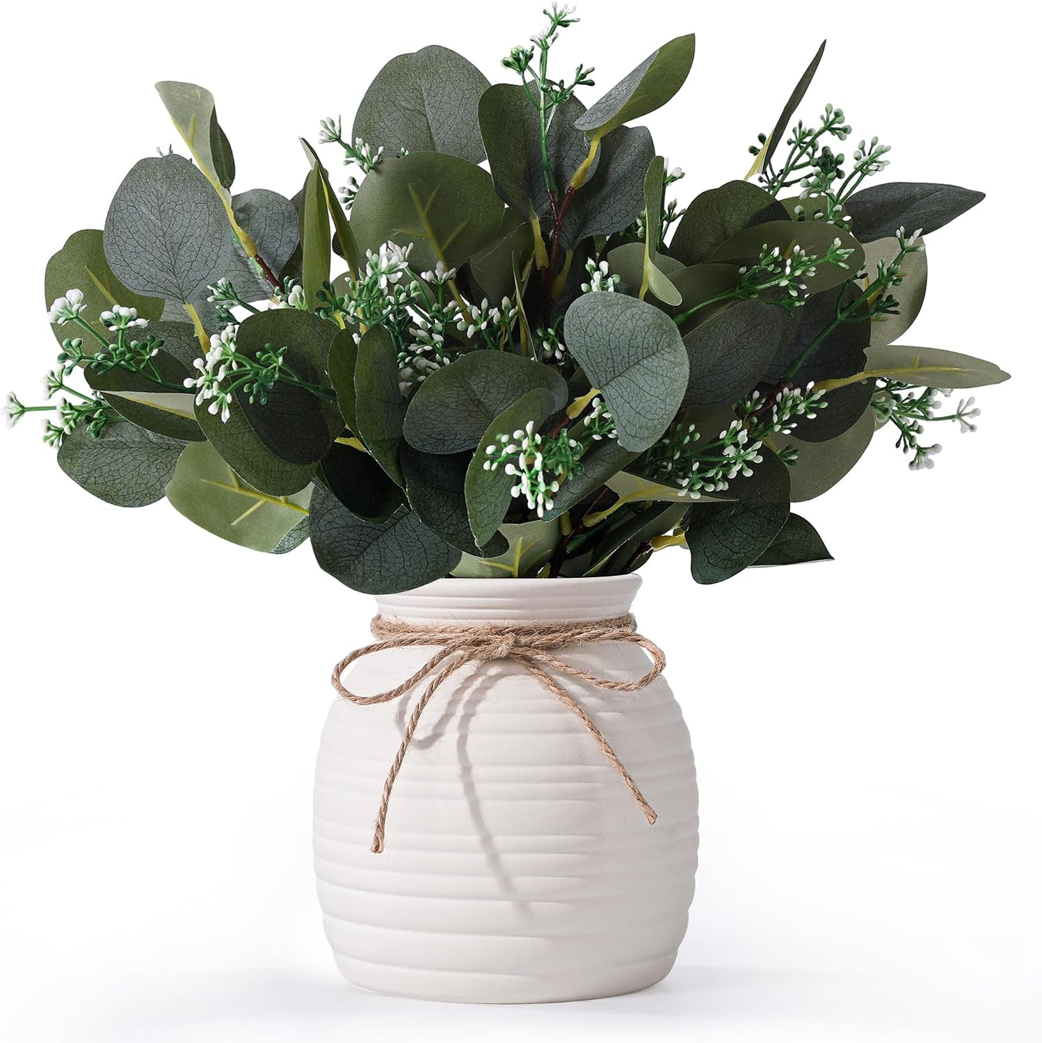 20Pcs Artificial Eucalyptus Plants in Vase for Modern Farmhouse Home Decor | Fak