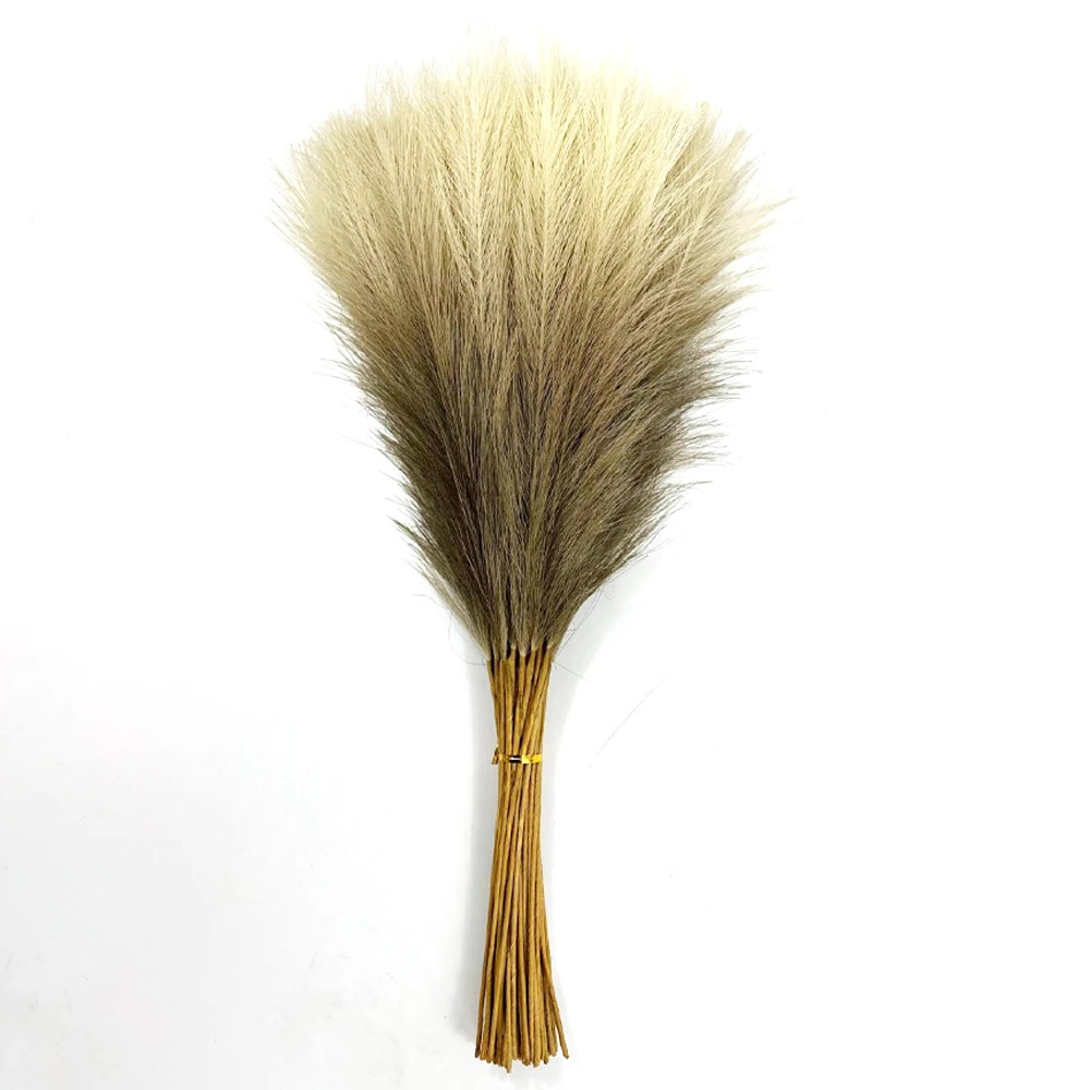 20PCS Artificial Faux Bulk Pampas Grass 55CM Boho Decor Flower Fake Plant Fluffy