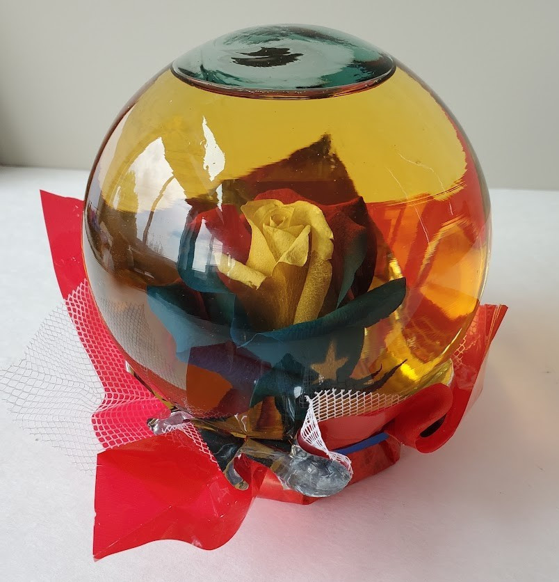 Forever Multicolor Rose in Glass Ball Water Dome Globe Large 6.5″