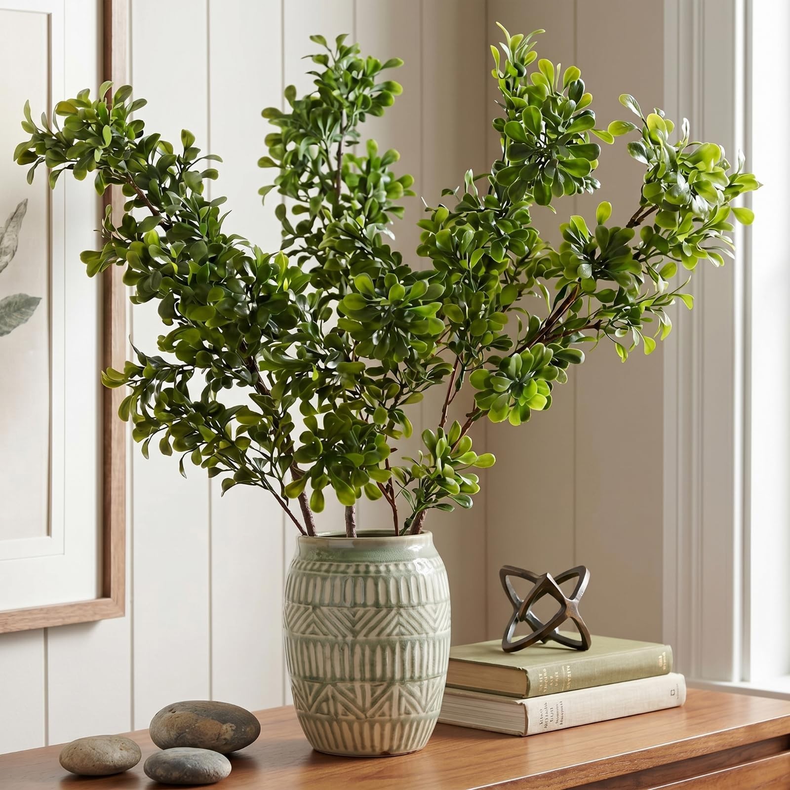 3 Pack 27.7 Inch Artificial Eucalyptus Stems Realistic Fake Greenery Plants E…