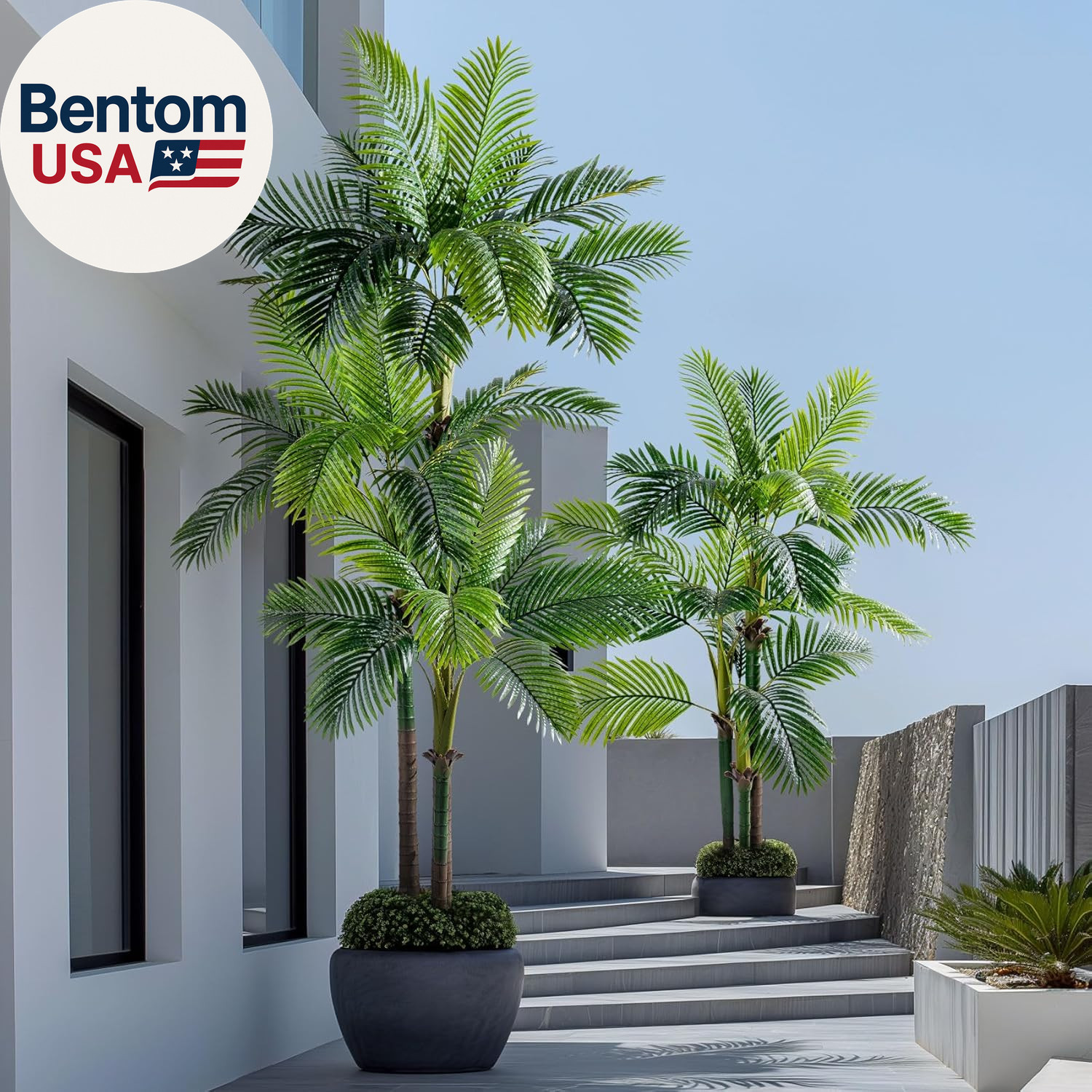 9.1FT Artificial Phoenix Palm Tree Artificial Plants Indoor Outdoor Large Faux C