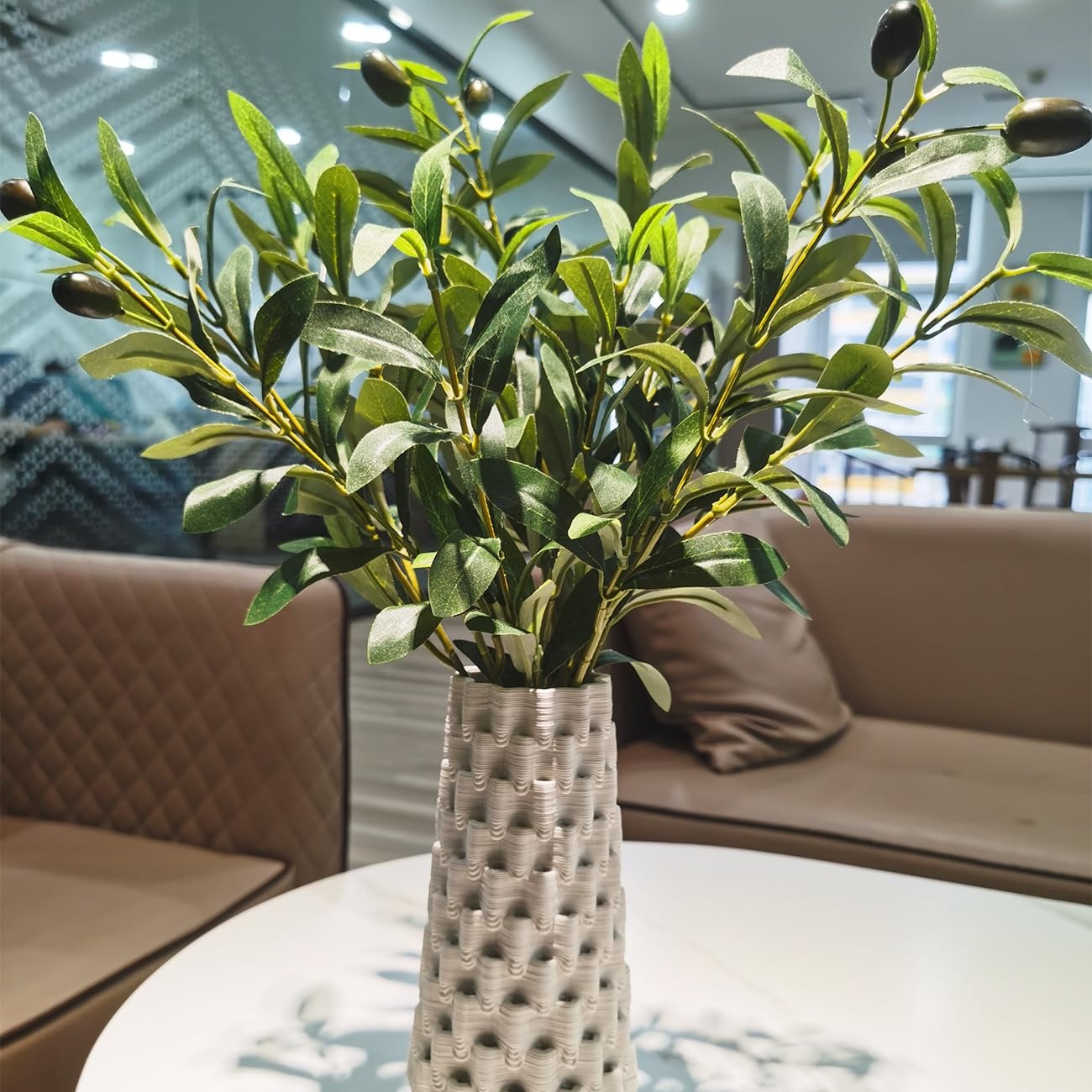 Artificial Olive Branch Stems Farmhouse Home Decor Vase Filler 39″ 222 Leaves
