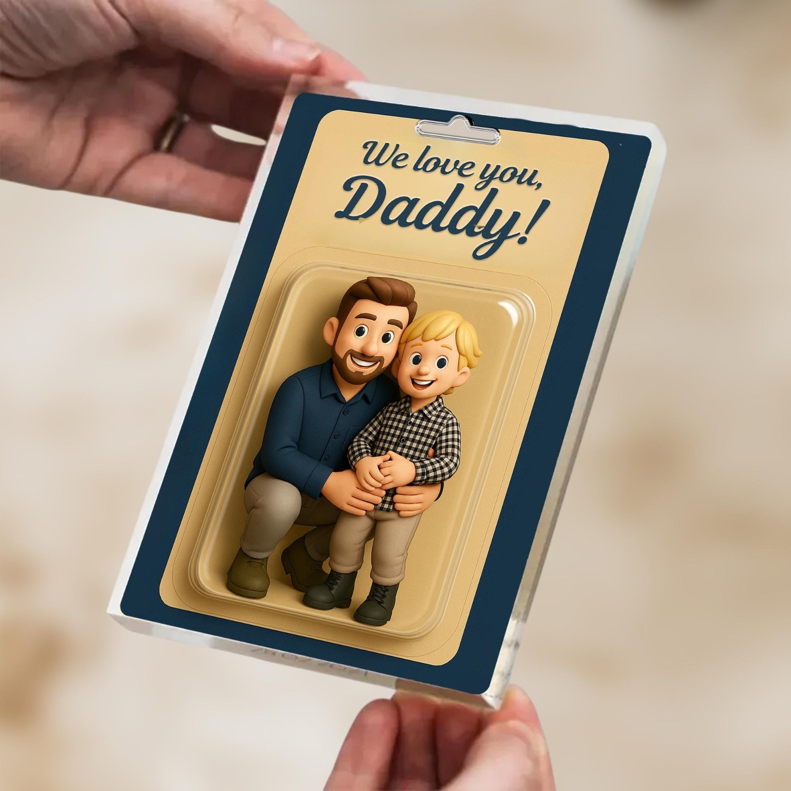 Personalized Fathers Day Gift For Dad, Custom Photo Dad And Kids Action Figure