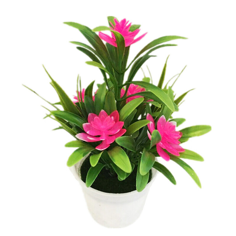 Flower Fake False Plants Flowers Artificial Garden Home Decor With Pot Outdoor