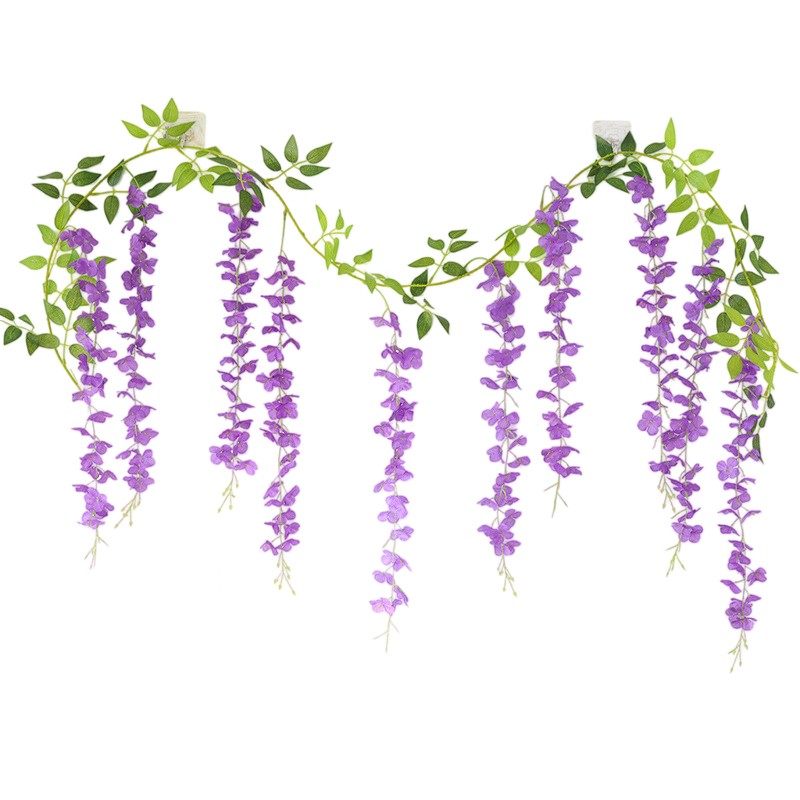 Artificial Rattan Fake Flower Strings Hanging Garland Outdoor Home Decoration