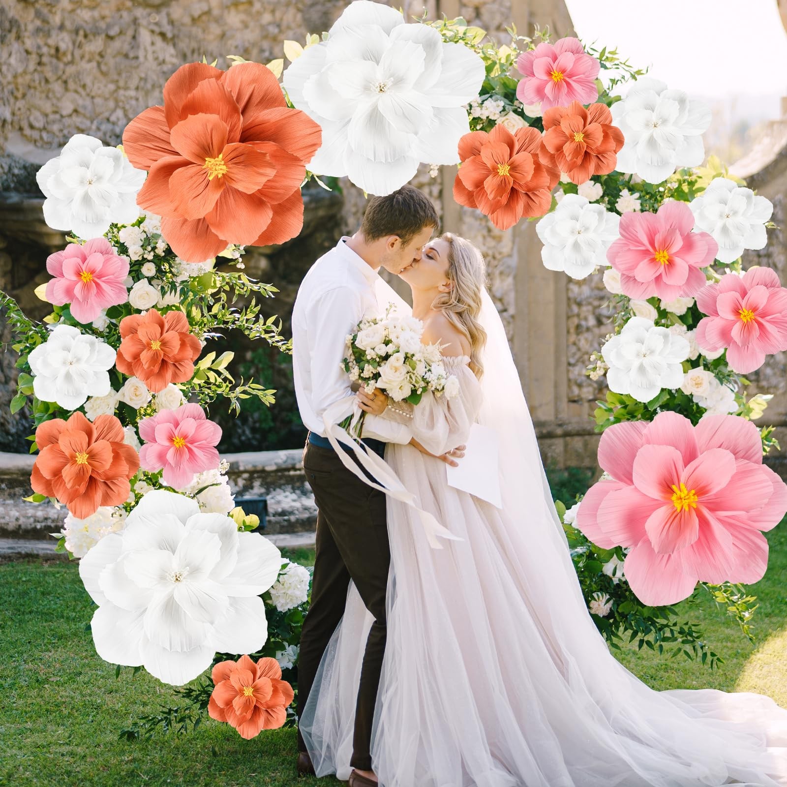 20 Pcs Giant Paper Flowers Decorations for Wall 24” 12” 8” Large Colorful …