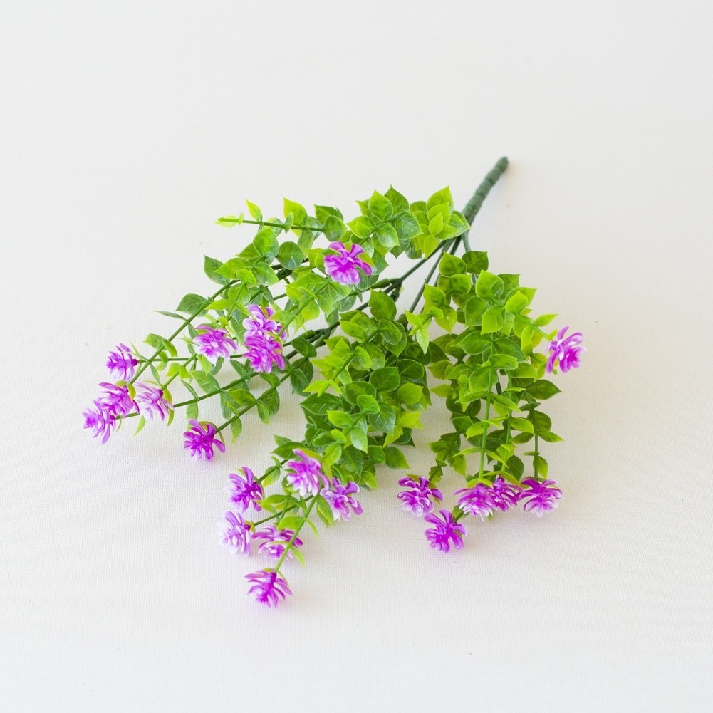 Realistic Artificial Tea Flower with Eucalyptus Leaves 36cm Plastic Plant
