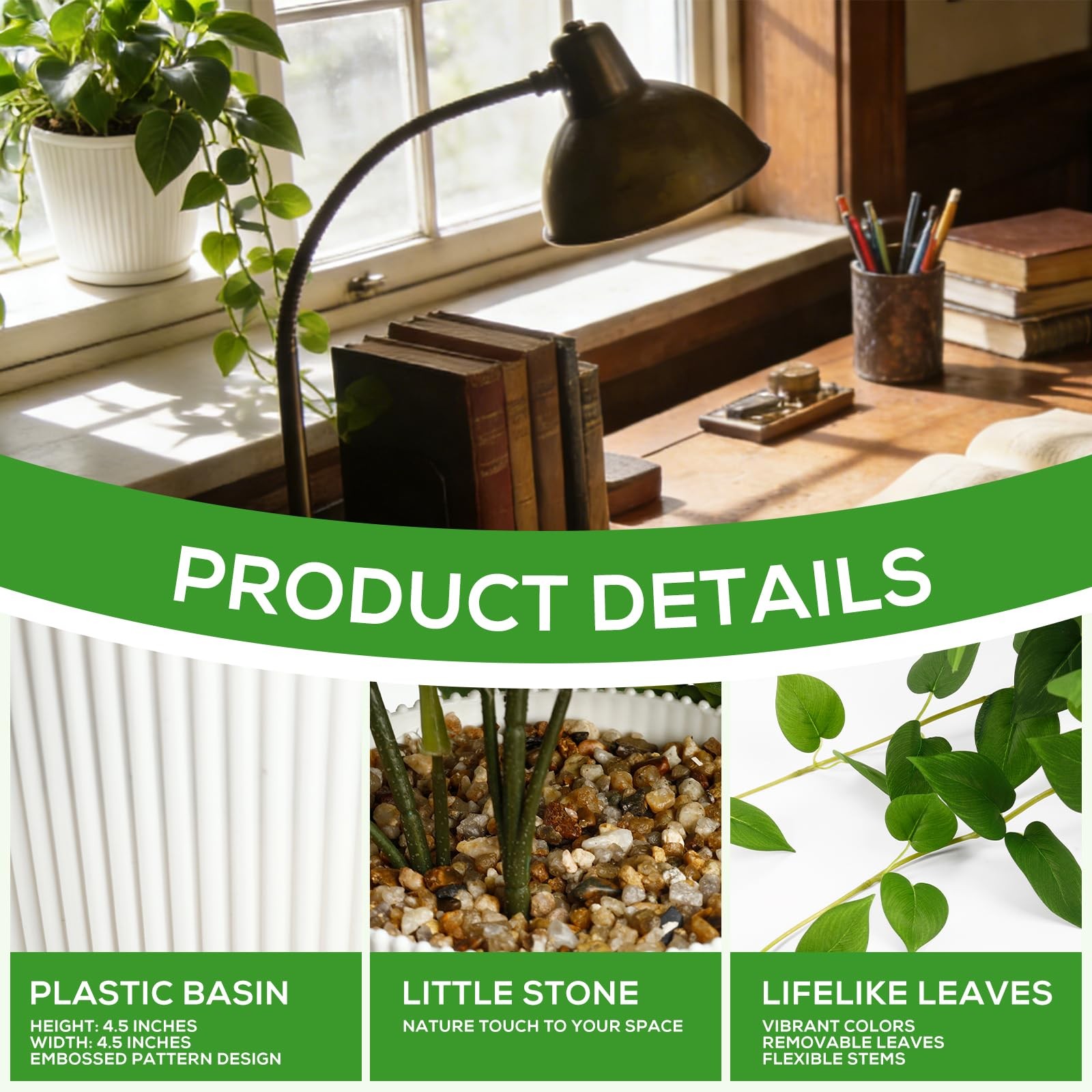 Artificial Indoor Faux Silk Hanging Pothos Fake Plants For Home Decoration