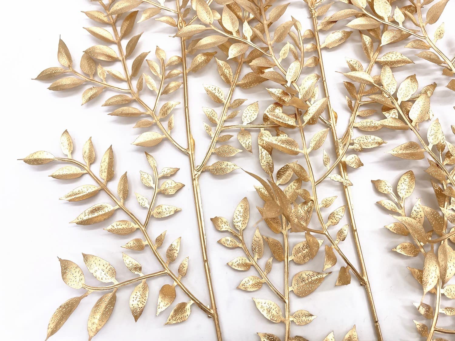 Fake Leaves Plants for Christmas Decor, Gold Artificial Shrubs Grass Foliage …