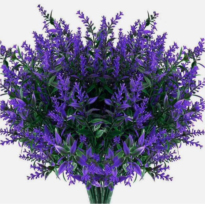 8 Bundles Artificial Flowers UV Resistant Fake Plants Outdoor Home Garden Decor