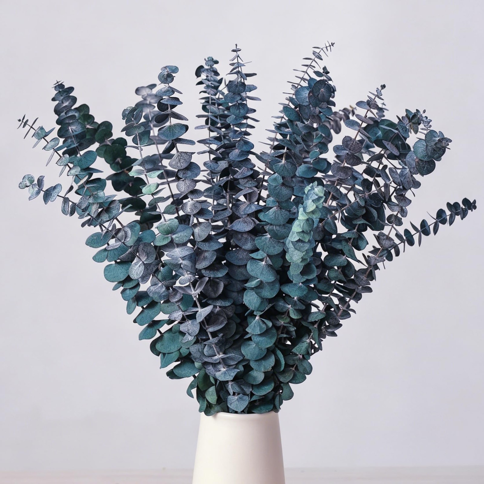 20 PCS Blue Preserved Eucalyptus Stems, 17″ Natural Dried Eucalyptus Branches…