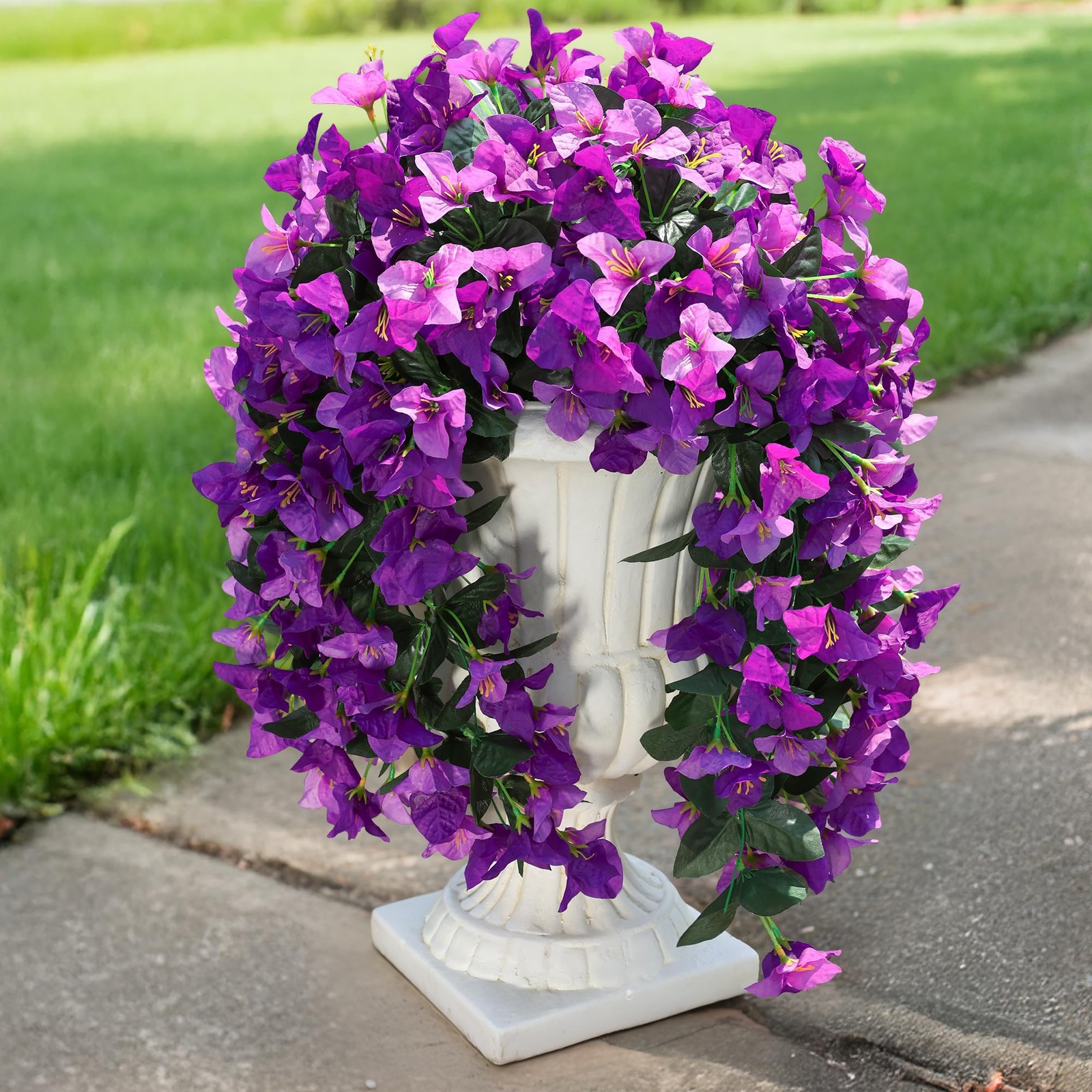 HyeFlora Bougainvillea Artificial Hanging Flowers Plants for Outdoors Decorat…
