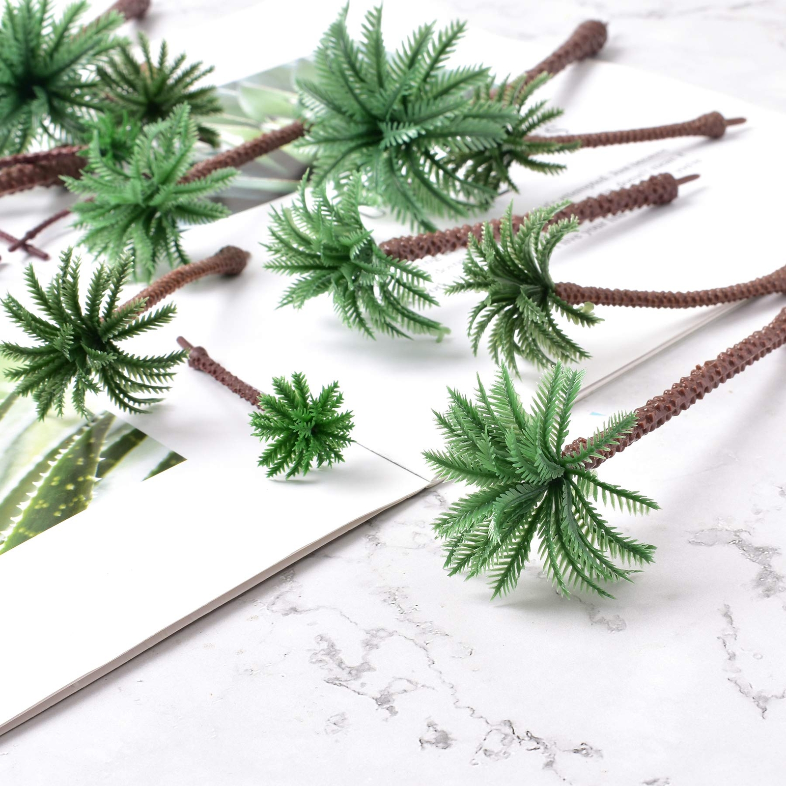 20 Pcs Model Palm Tree Miniature for Train Railway Scenery Diorama Cake Topper